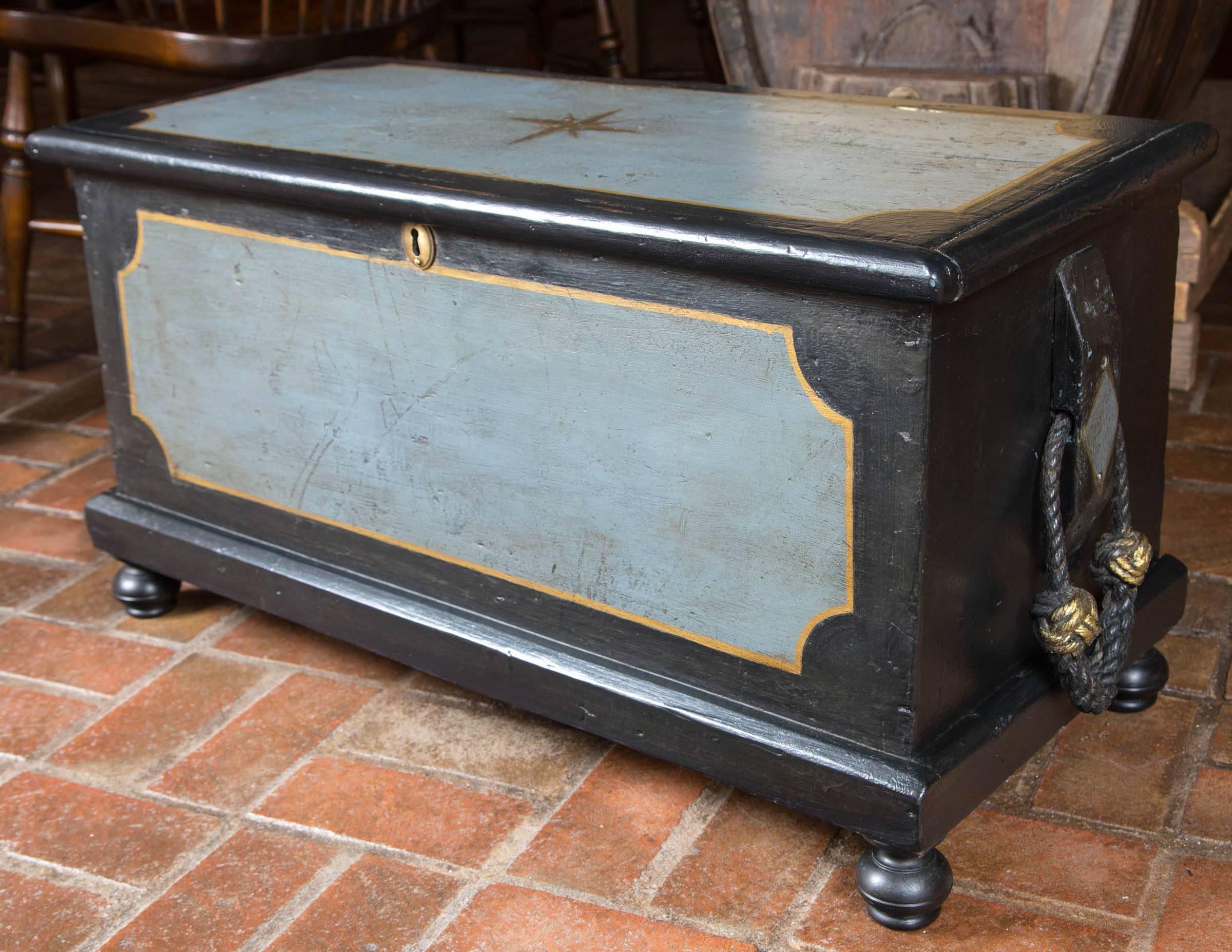 Painted 19th Century Welsh Seaman's Chest