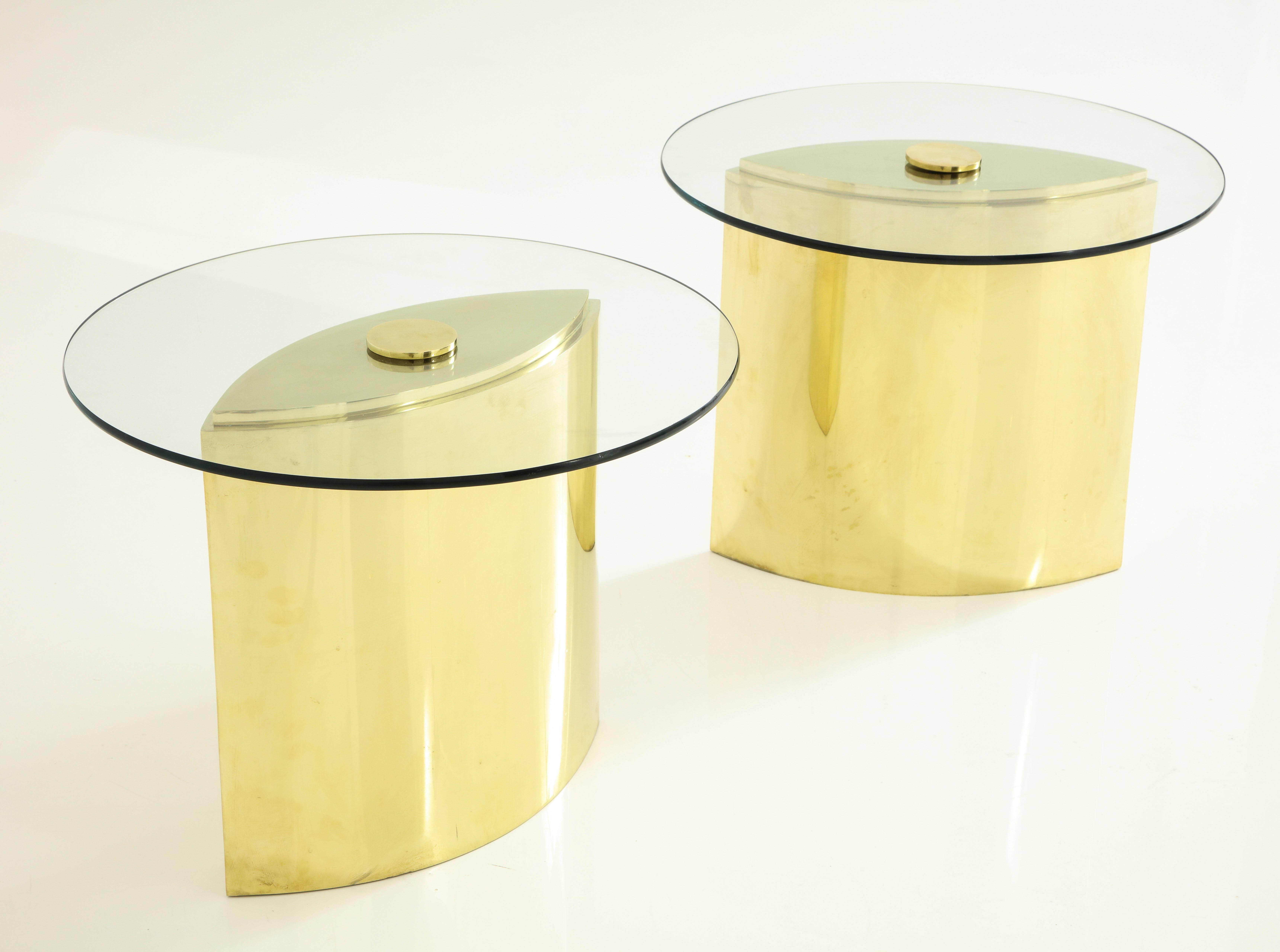 Pair of brass side tables by Steve Chase.
Wonderful 