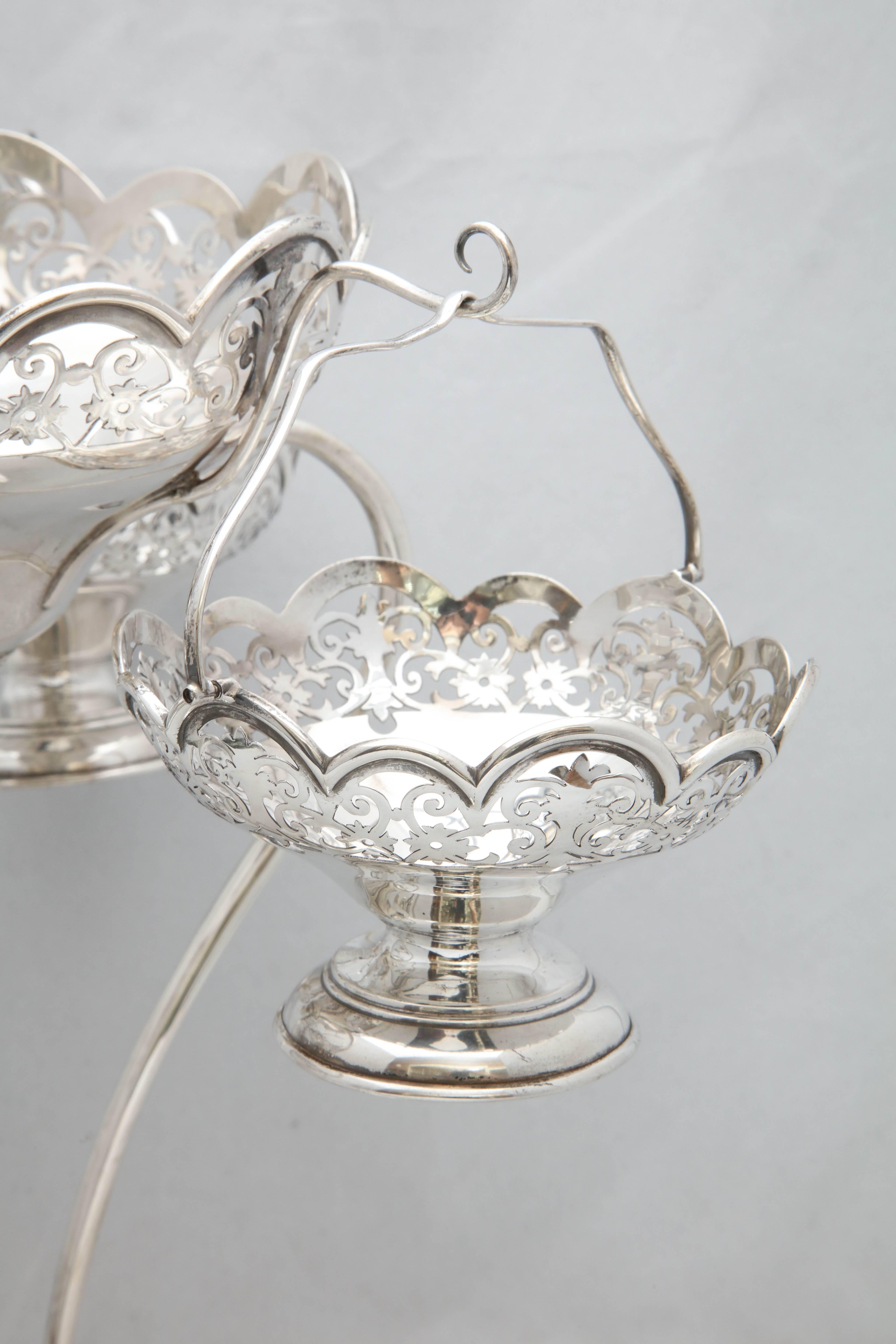 English Beautiful Edwardian Style George V Sterling Silver Epergne/Centerpiece For Sale