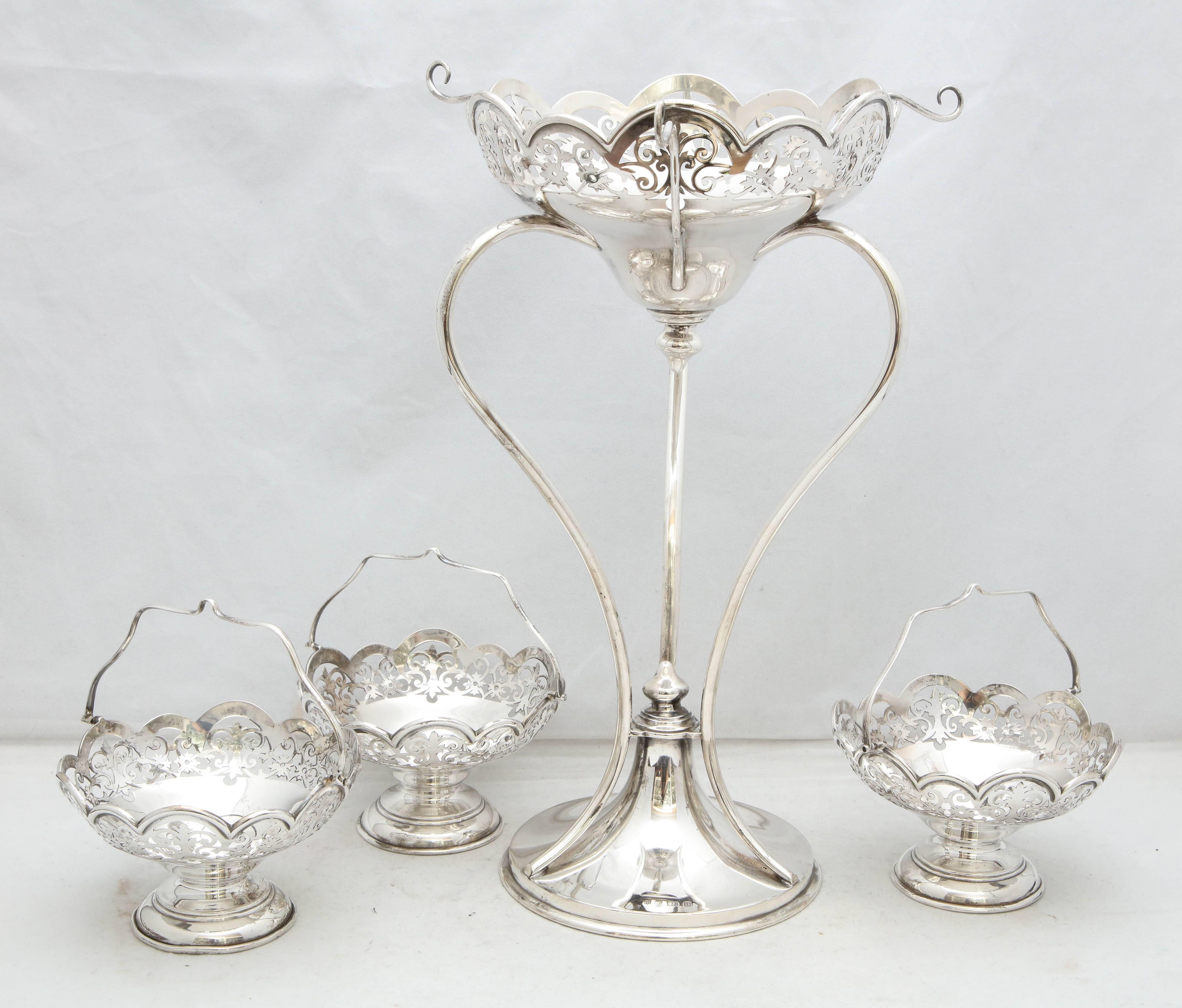 Beautiful Edwardian Style George V Sterling Silver Epergne/Centerpiece For Sale 4