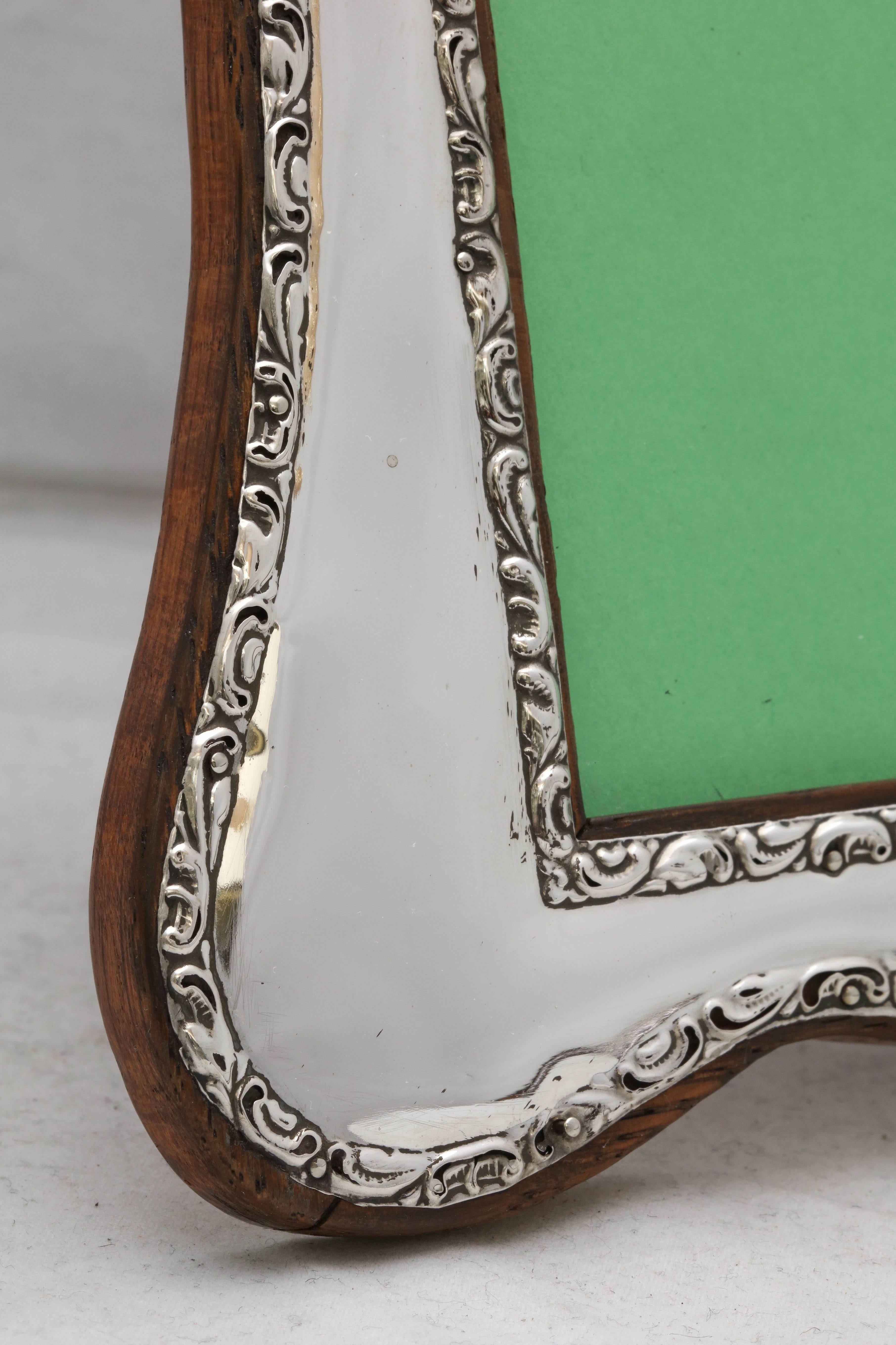 English Beautiful, Edwardian Sterling Silver Picture Frame with Wood Back