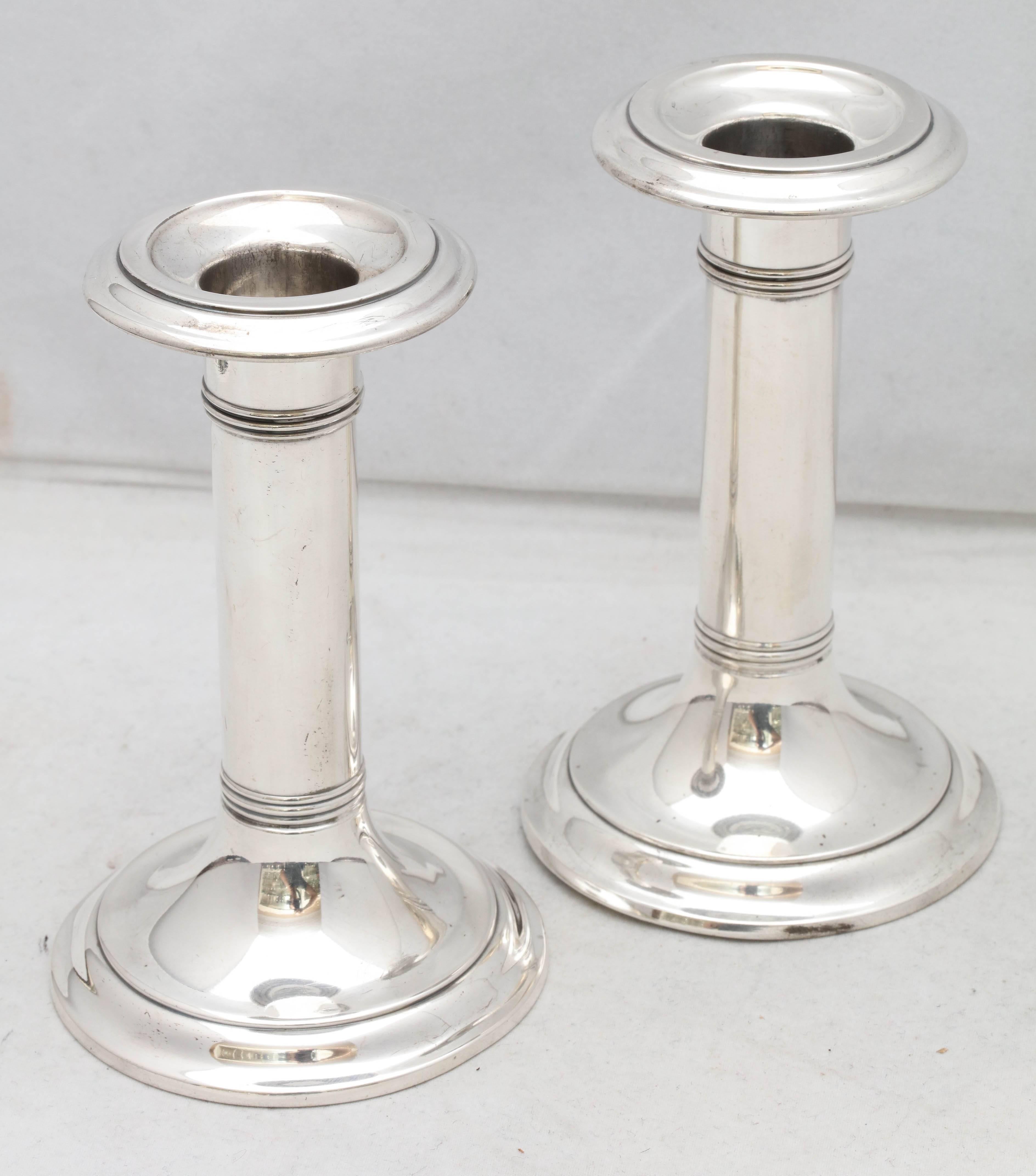 Pair of Sterling Silver Edwardian Candlesticks 1
