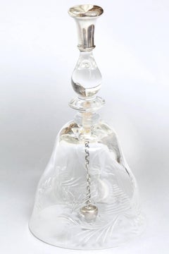 Edwardian, Sterling Silver Mounted Wheel Cut Crystal Dinner Bell