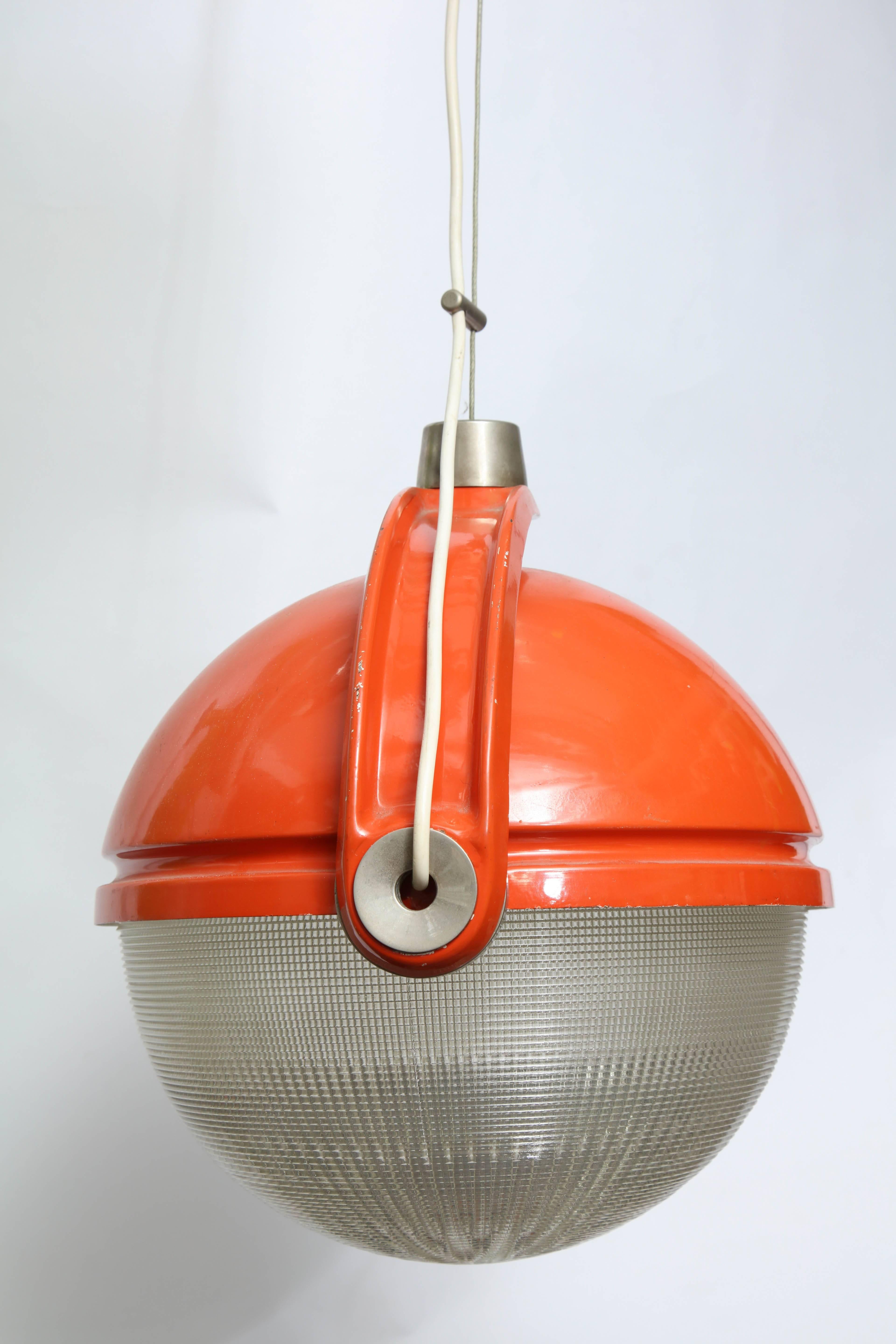  Ceiling Fixture Mid Century Modern shade rotates Italy 1960s (Gegossen)