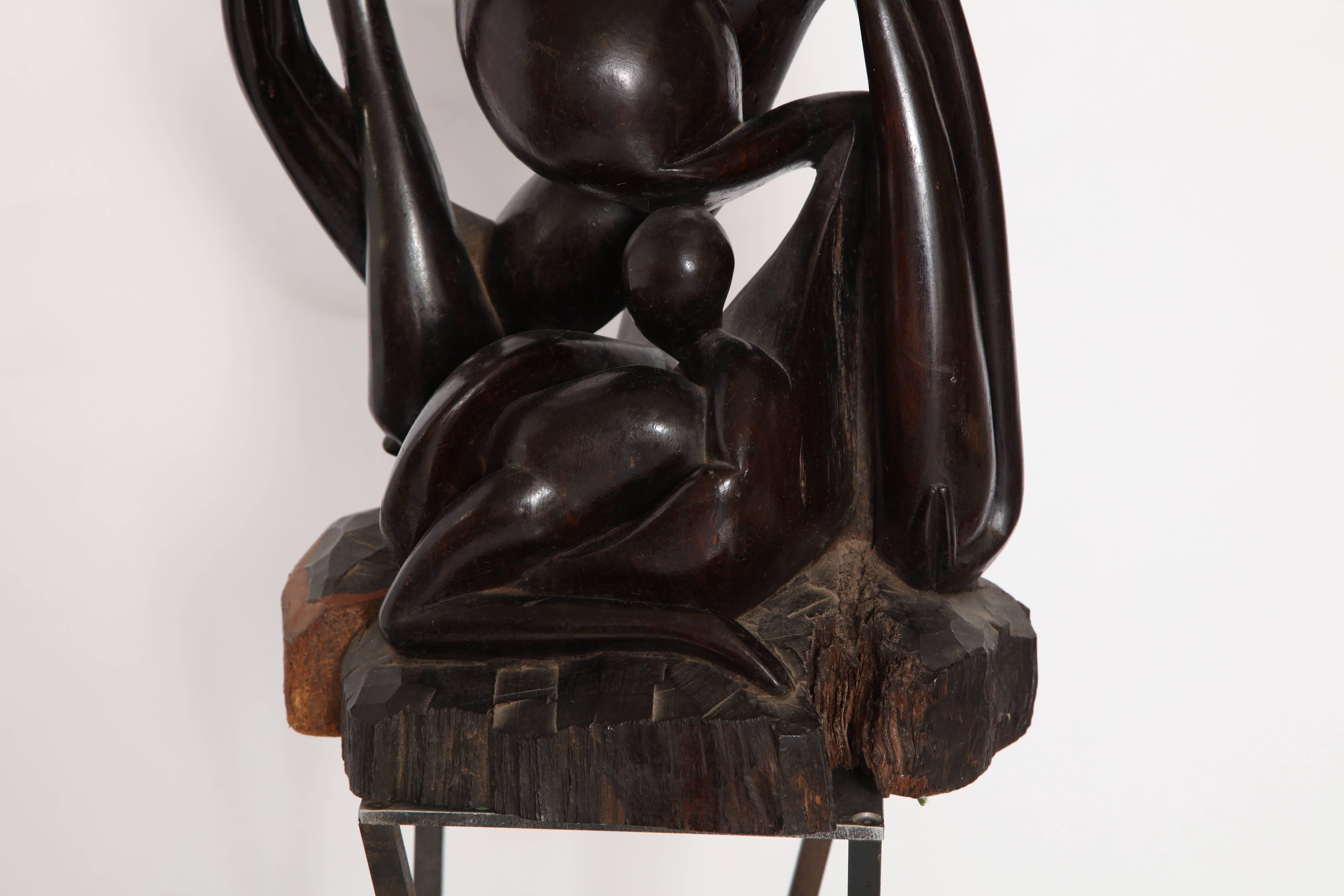 Mid-Century Modern Shona Abstract Carved Wood Sculpture Mid Century Modern Africa, 1970s