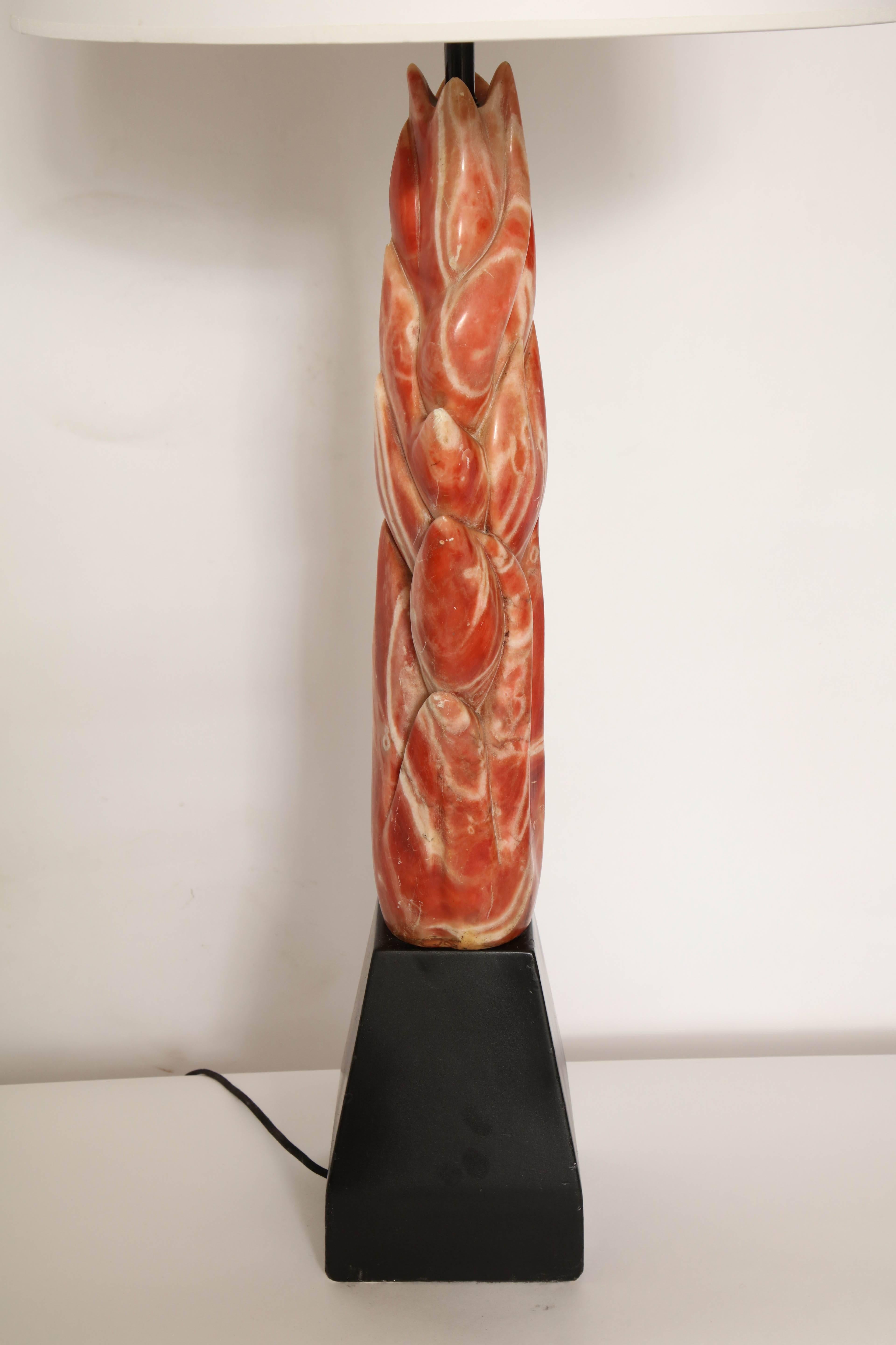 Art Moderne, 1940s Sculptural Marble Table Lamp In Excellent Condition In New York, NY