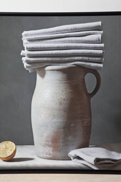 Large, Still Life Photograph Entitled "Linge Et Grès" by Thierry Genay, Signed