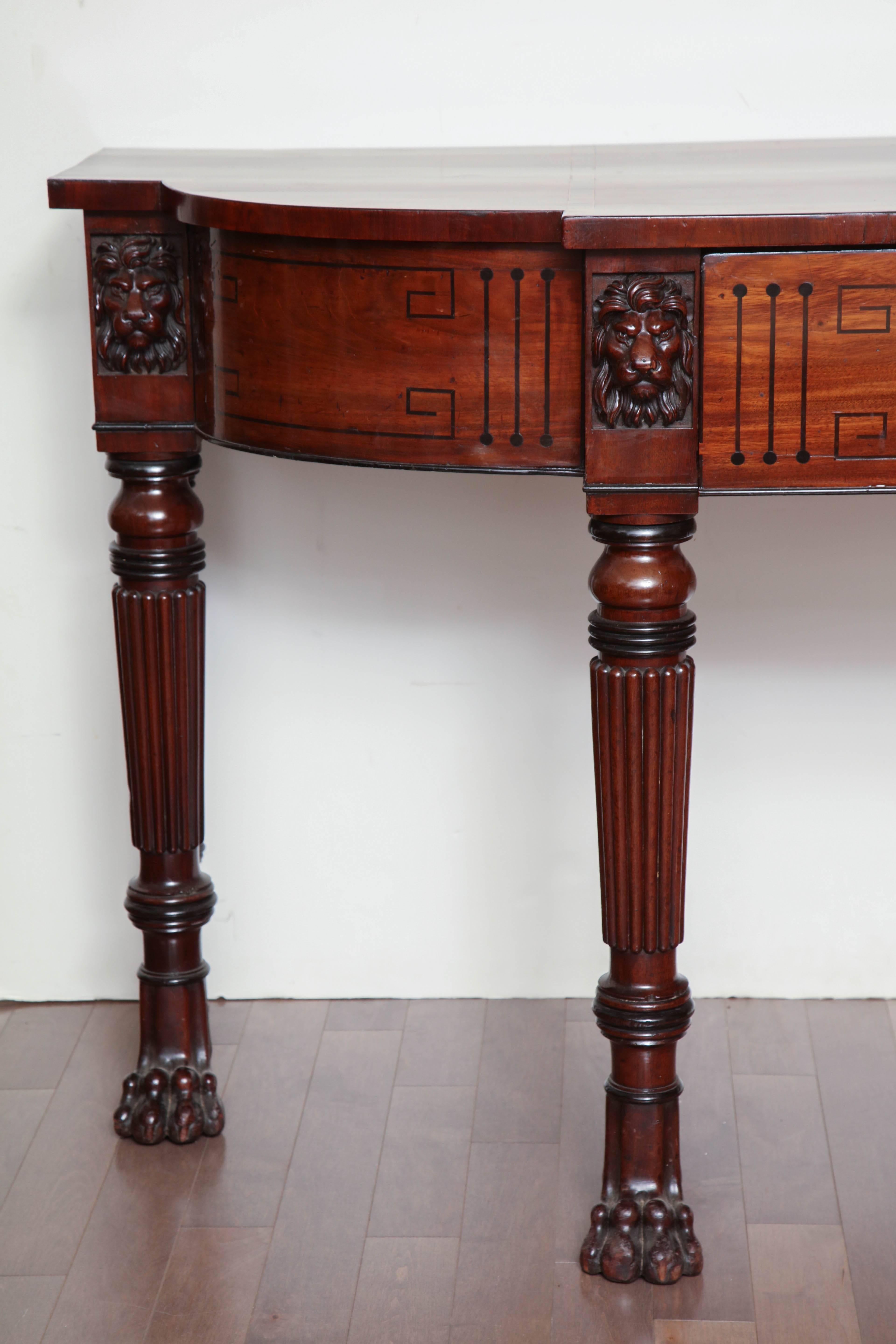 Early 19th Century English Regency, Mahogany Serving Table with Drawer In Excellent Condition In New York, NY