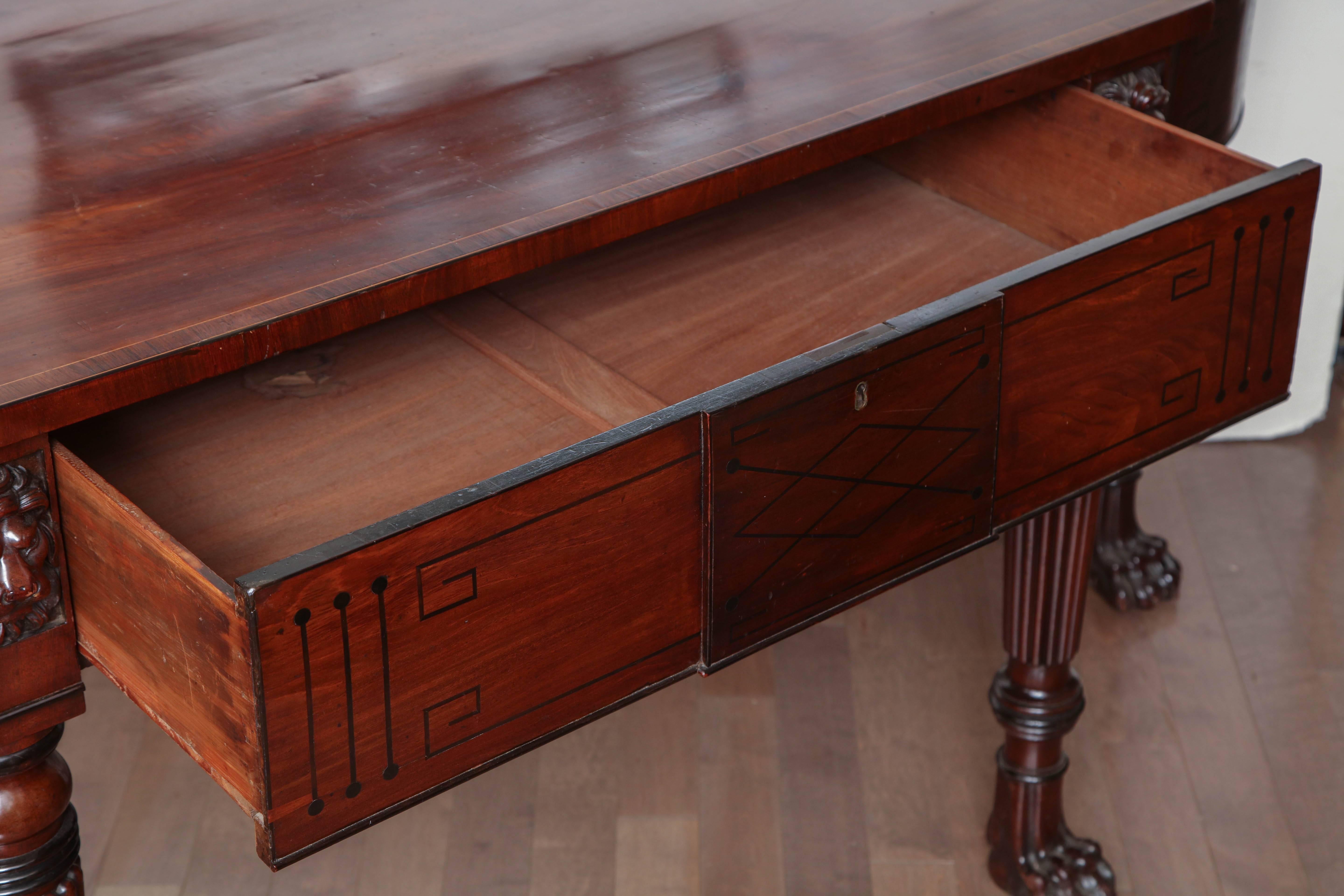 Early 19th Century English Regency, Mahogany Serving Table with Drawer 6