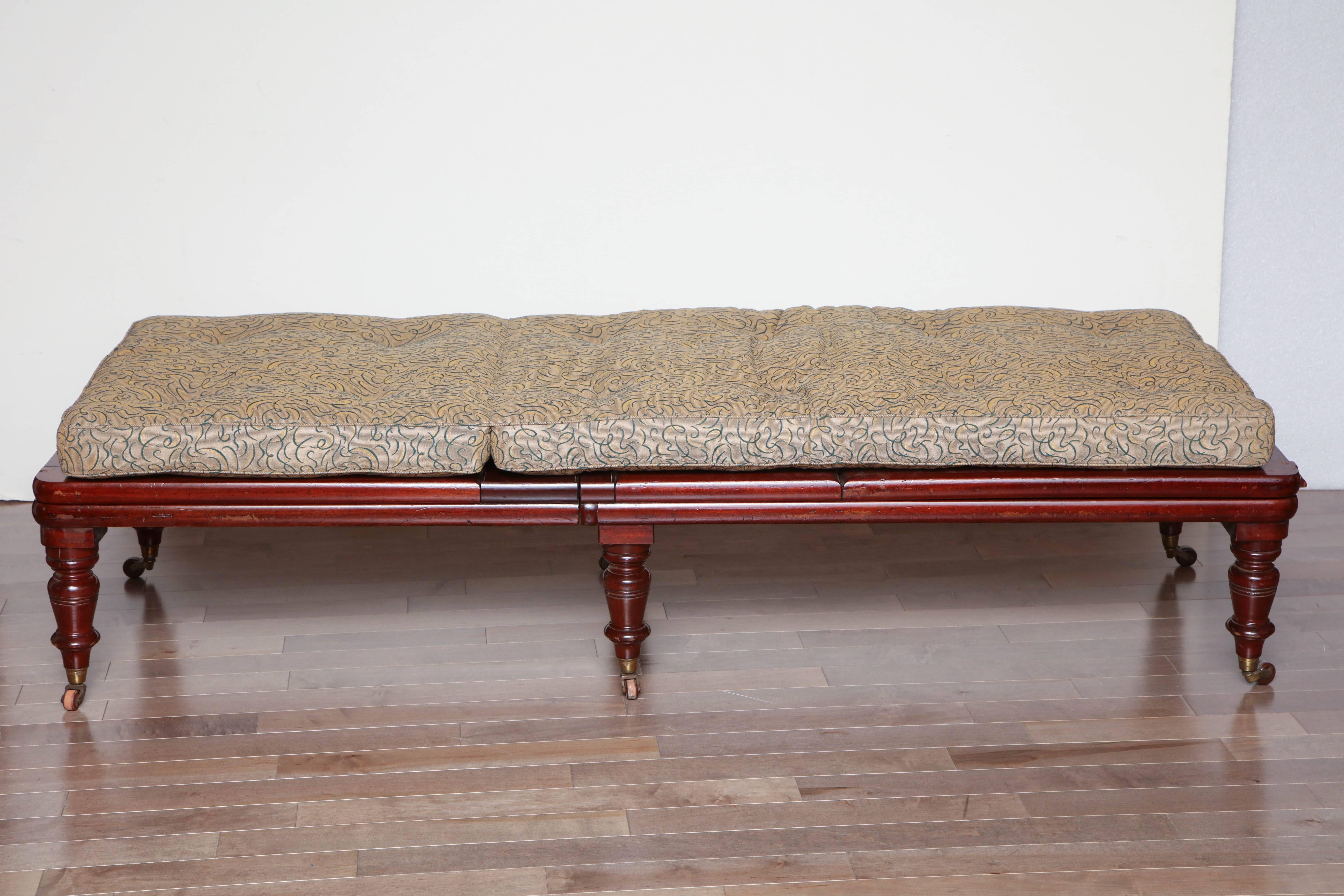 Mid-19th Century English, Mahogany Articulated Campaign Chaise 4