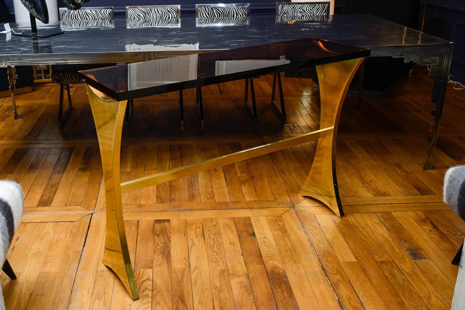 Modern Brass and Resin Console at cost price