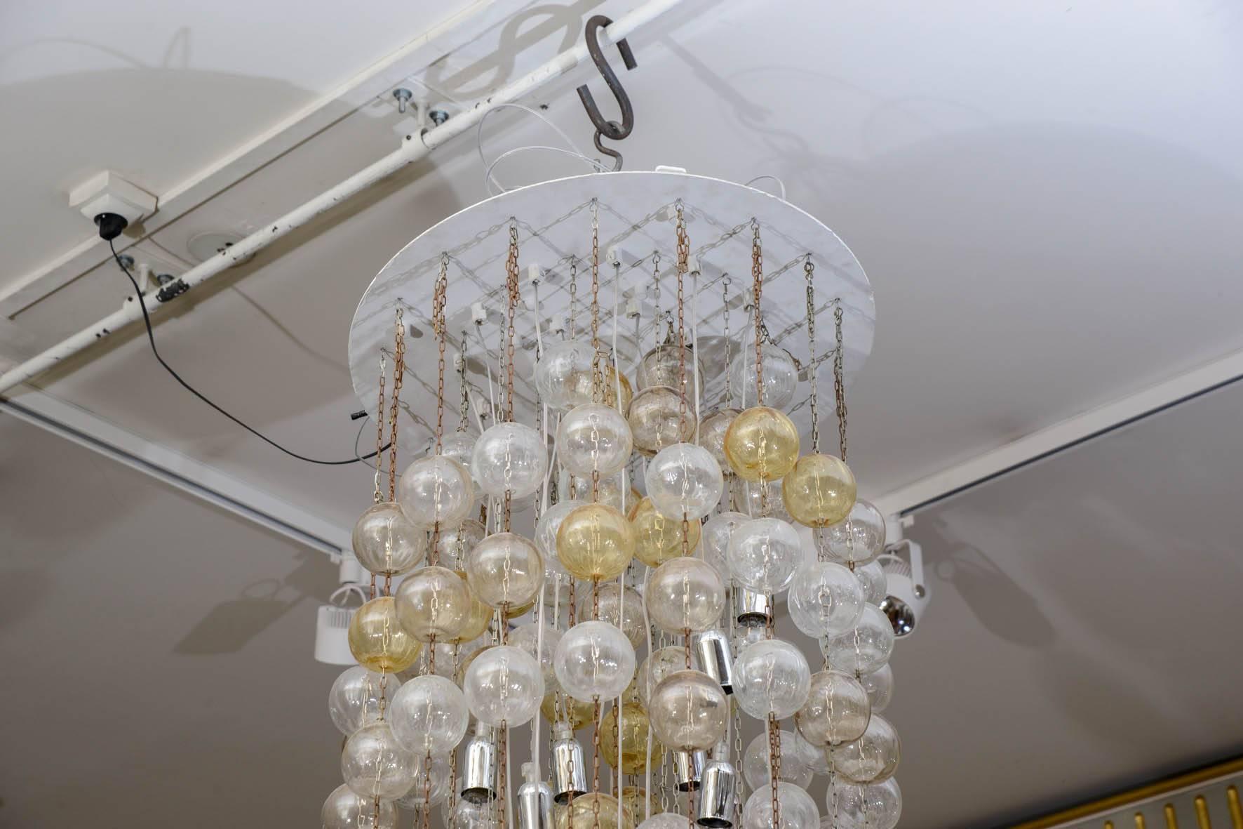 Italian Pair of Murano Globes Chandeliers by Feruccio Laviani