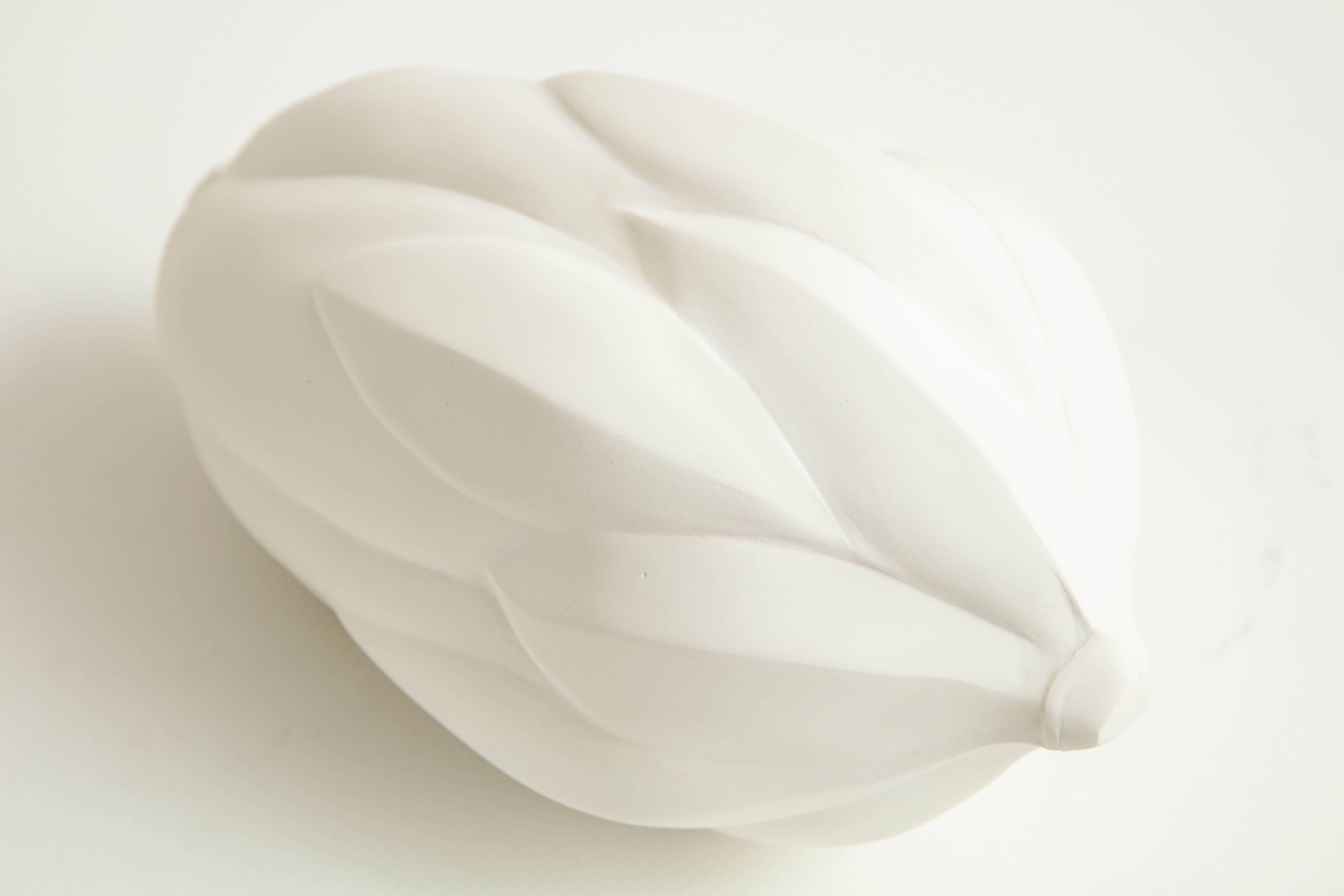 Fired Large Porcelain Bud in White by Anat Shiftan, 2017