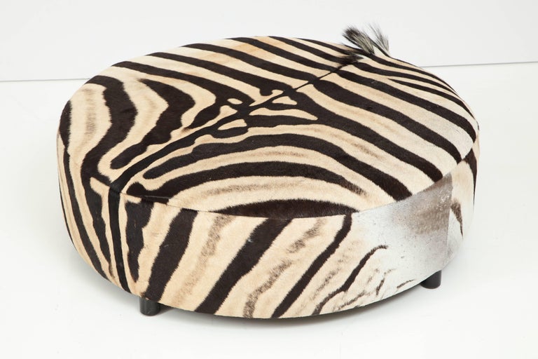Zebra Hide Ottoman For Sale at 1stdibs