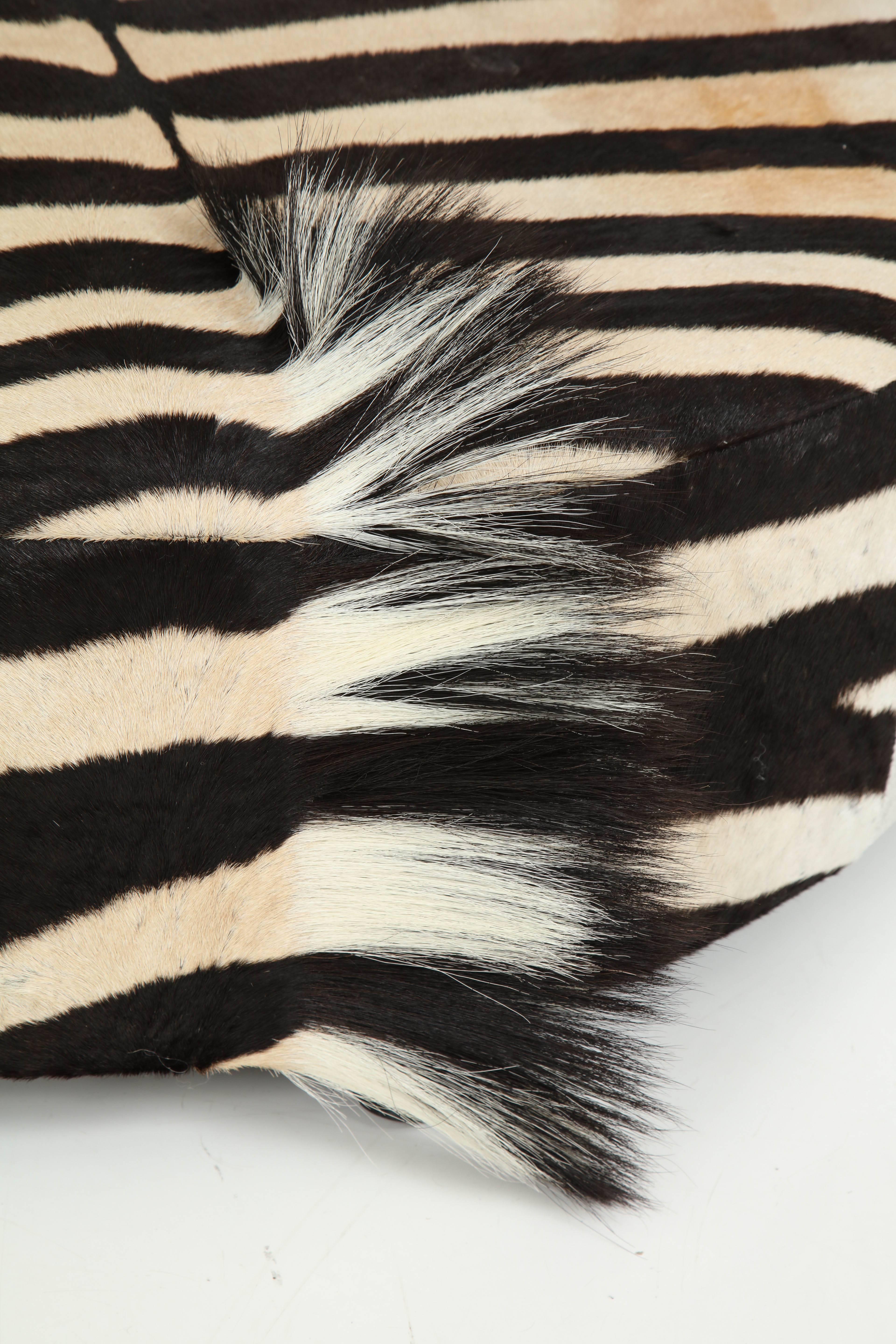 Contemporary Zebra Hide Ottoman, Offered by Area ID