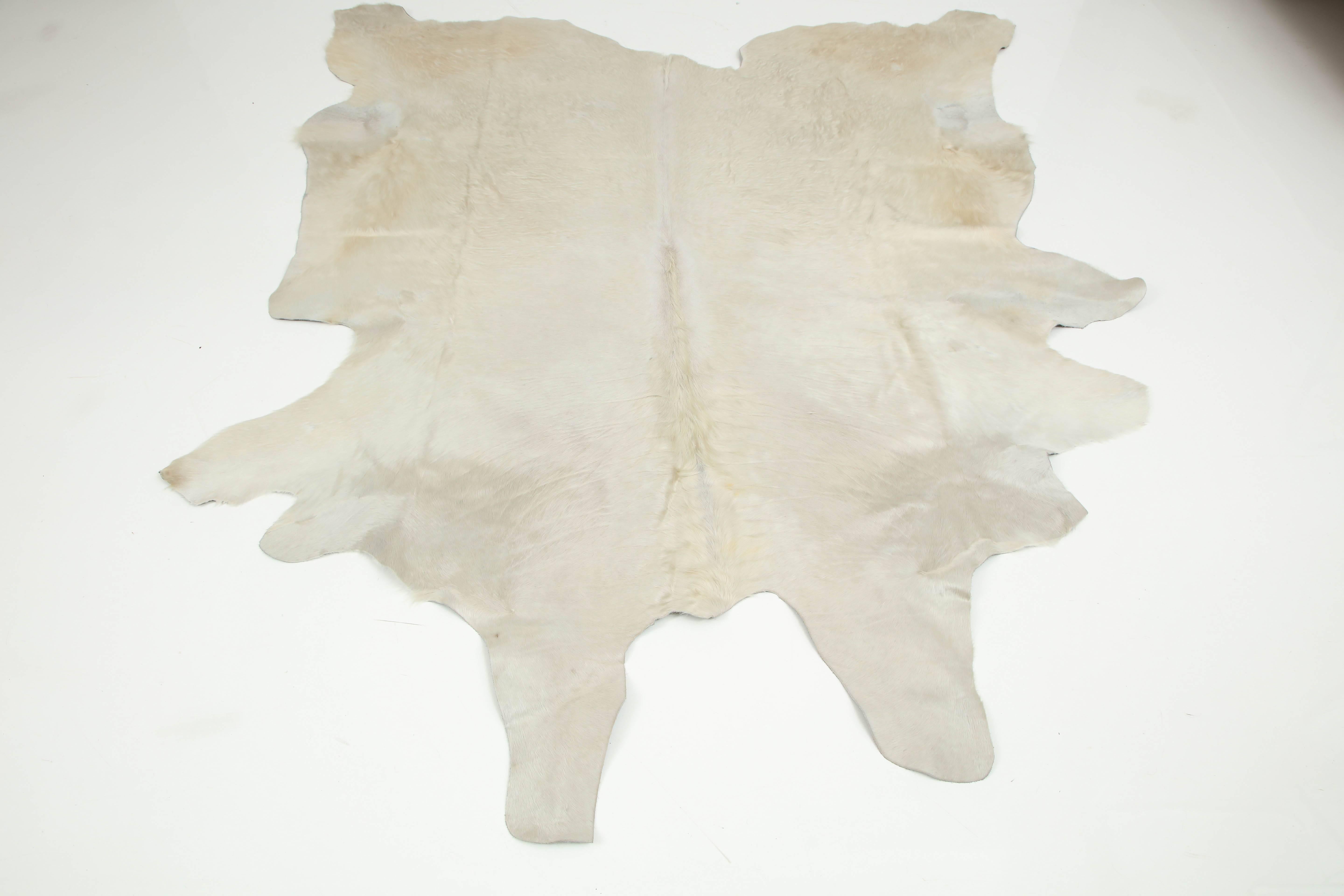 Cow Hide Rug, White In Excellent Condition In New York, NY