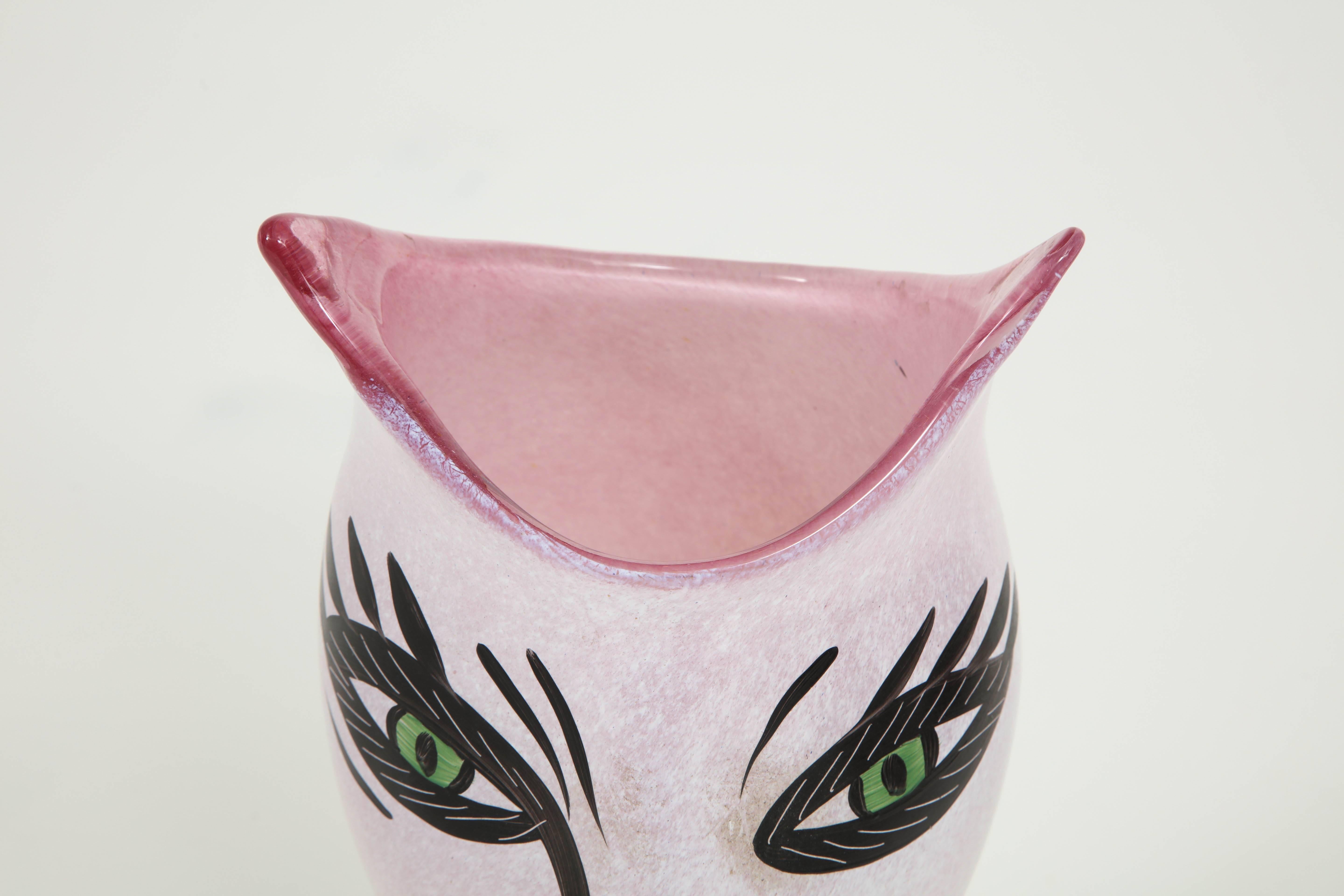 Late 20th Century Vase by Kosta Boda, Sweden, Glass, C 1990, Pink, Black and Yellow Colors For Sale