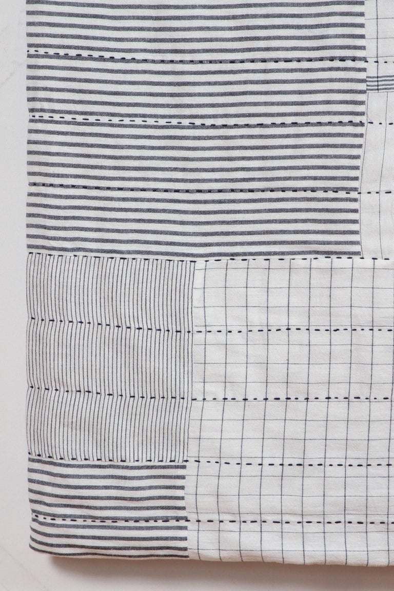 Indian Khadi Cloth Patchwork Quilt For Sale at 1stDibs