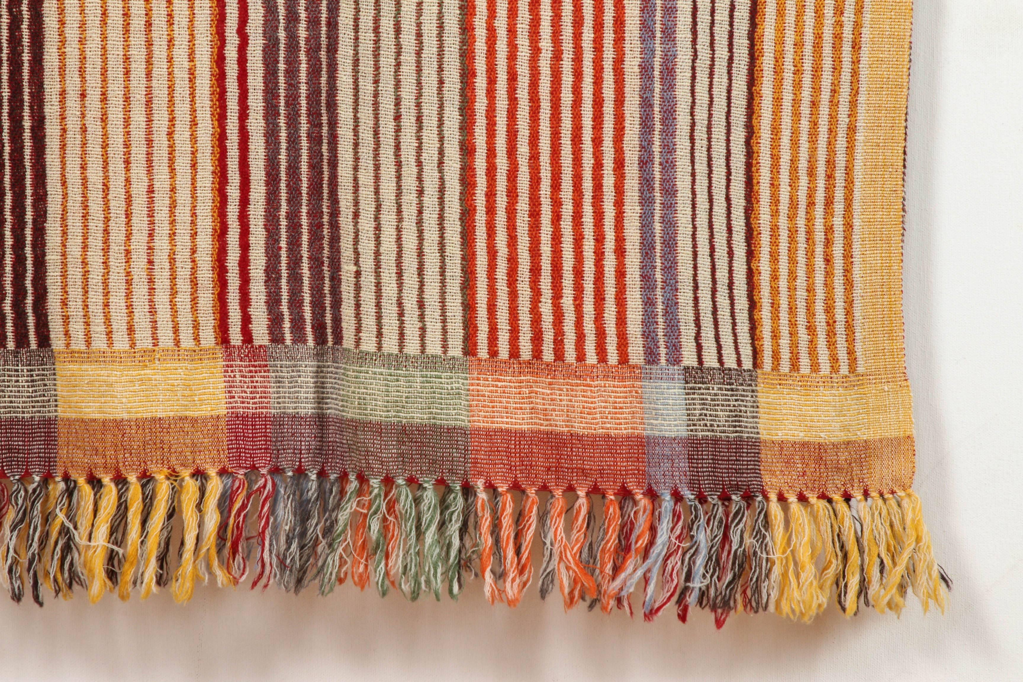 Indian Handwoven Throw In Excellent Condition For Sale In Los Angeles, CA