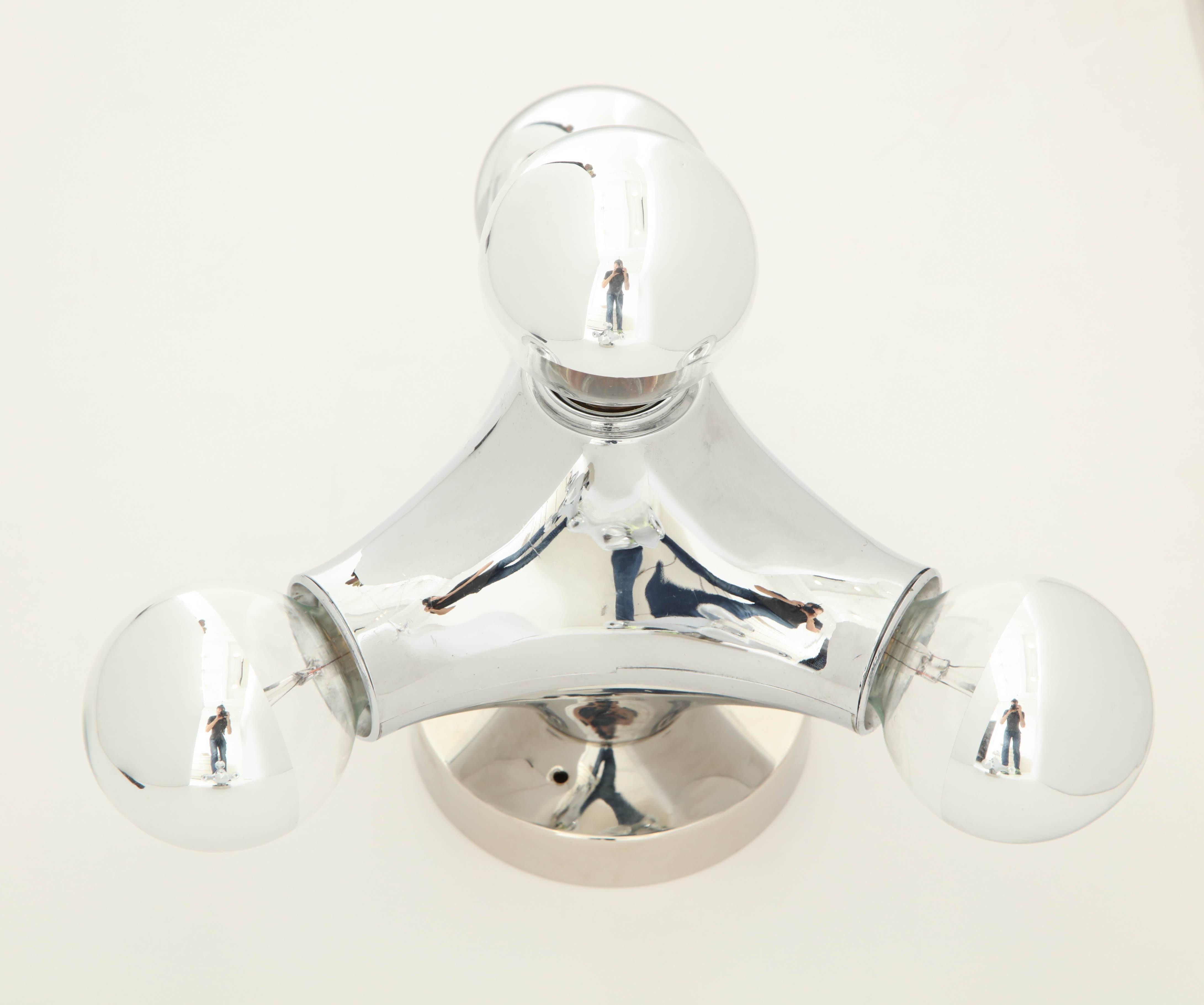 Pair of 1960s Space Age Wall or Ceiling Lights In Excellent Condition In New York, NY