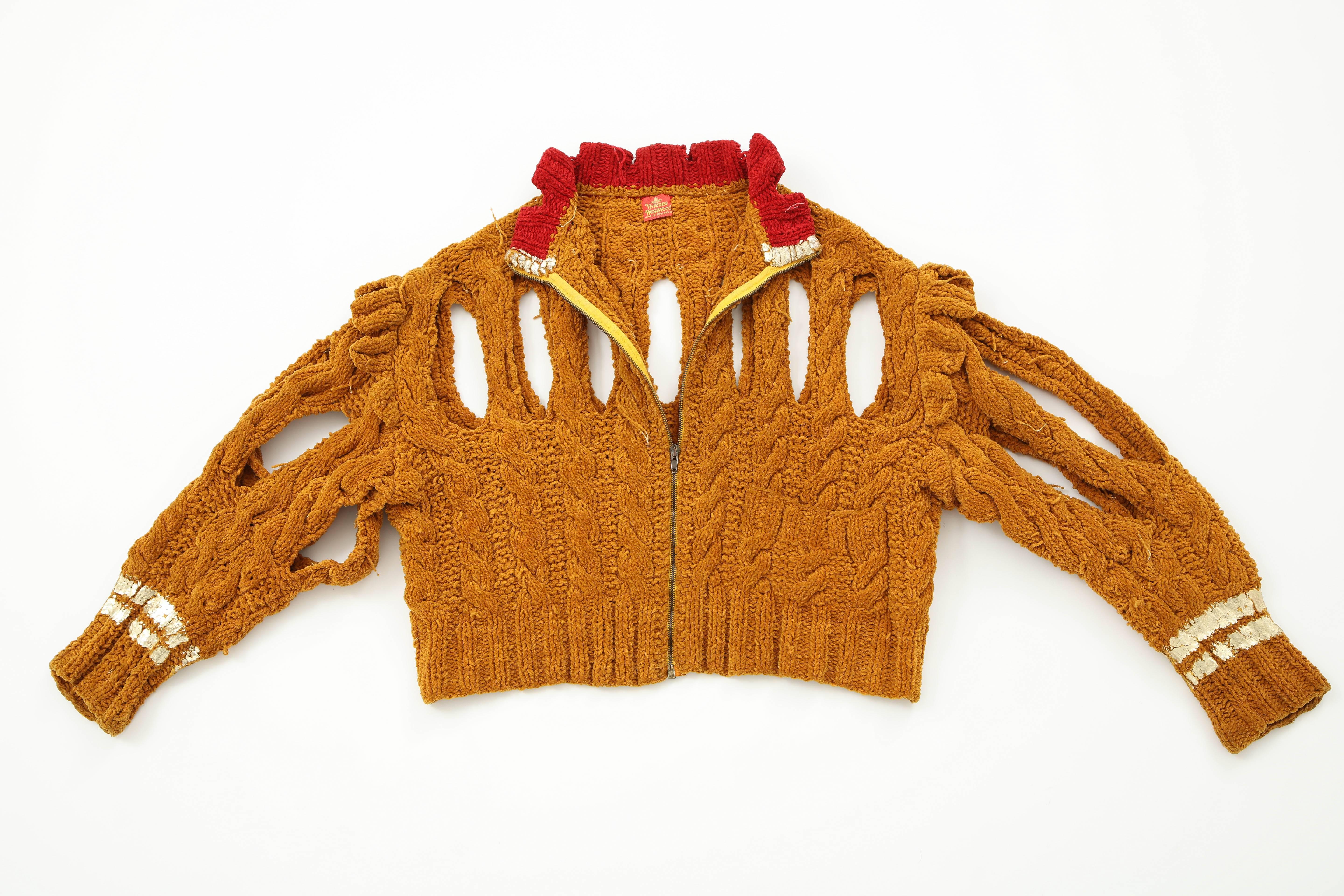 Ciniglia Cardigan super raro di Vivienne Westwood con taglio e taglio a fessura in vendita