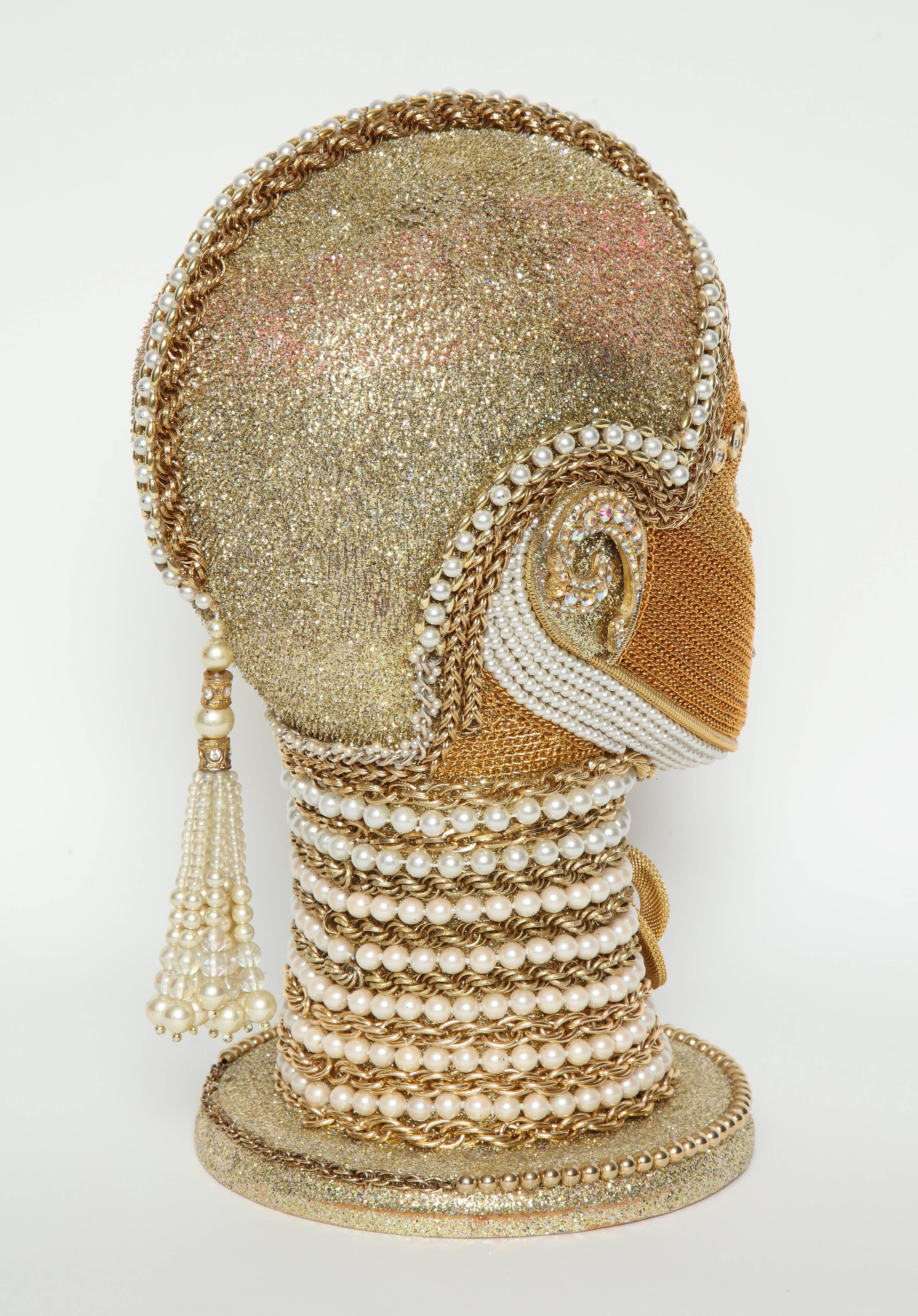 20th Century W. Beaupre Gold Chain Android Bust For Sale