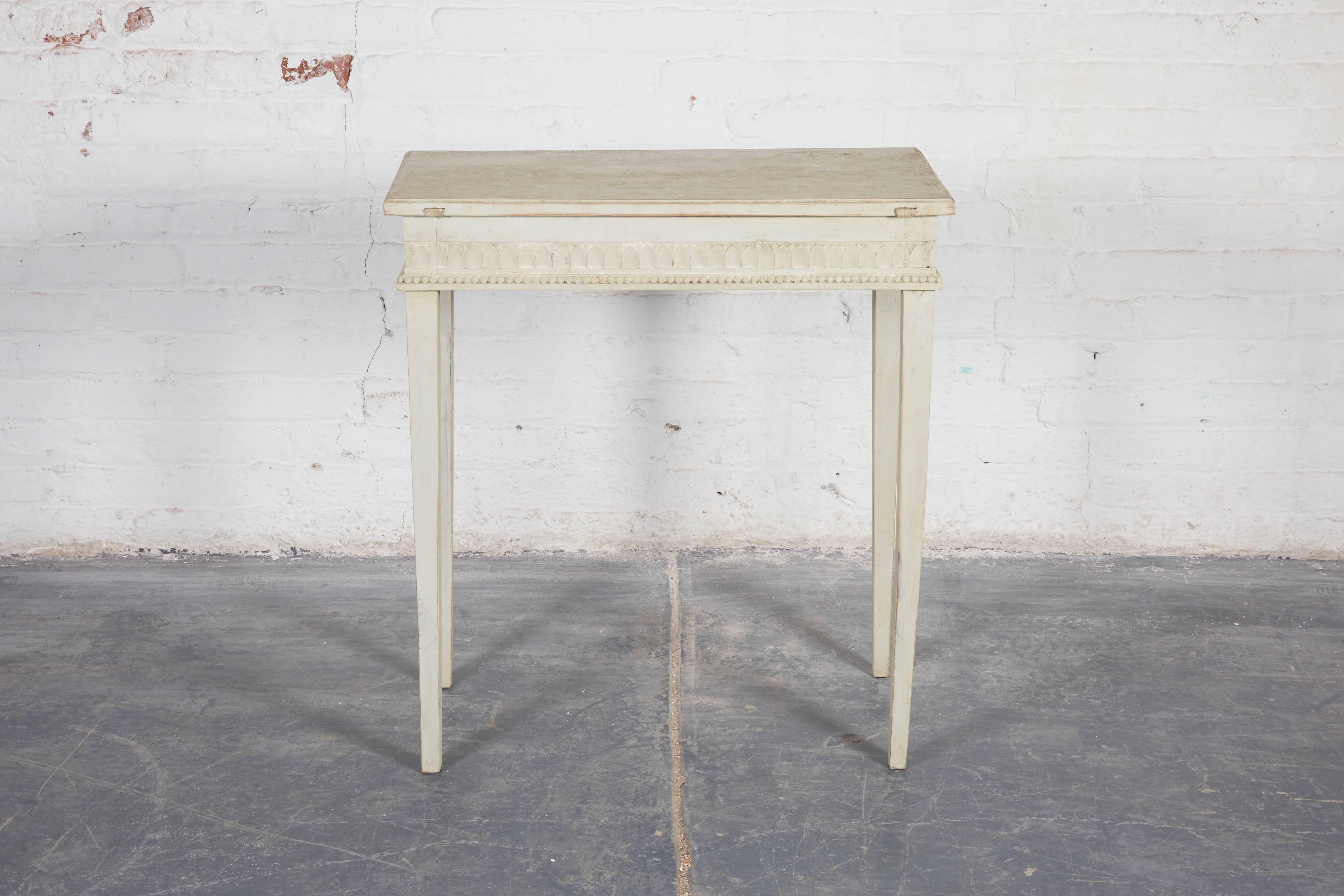 19th Century Swedish Gustavian White-Painted Side Table