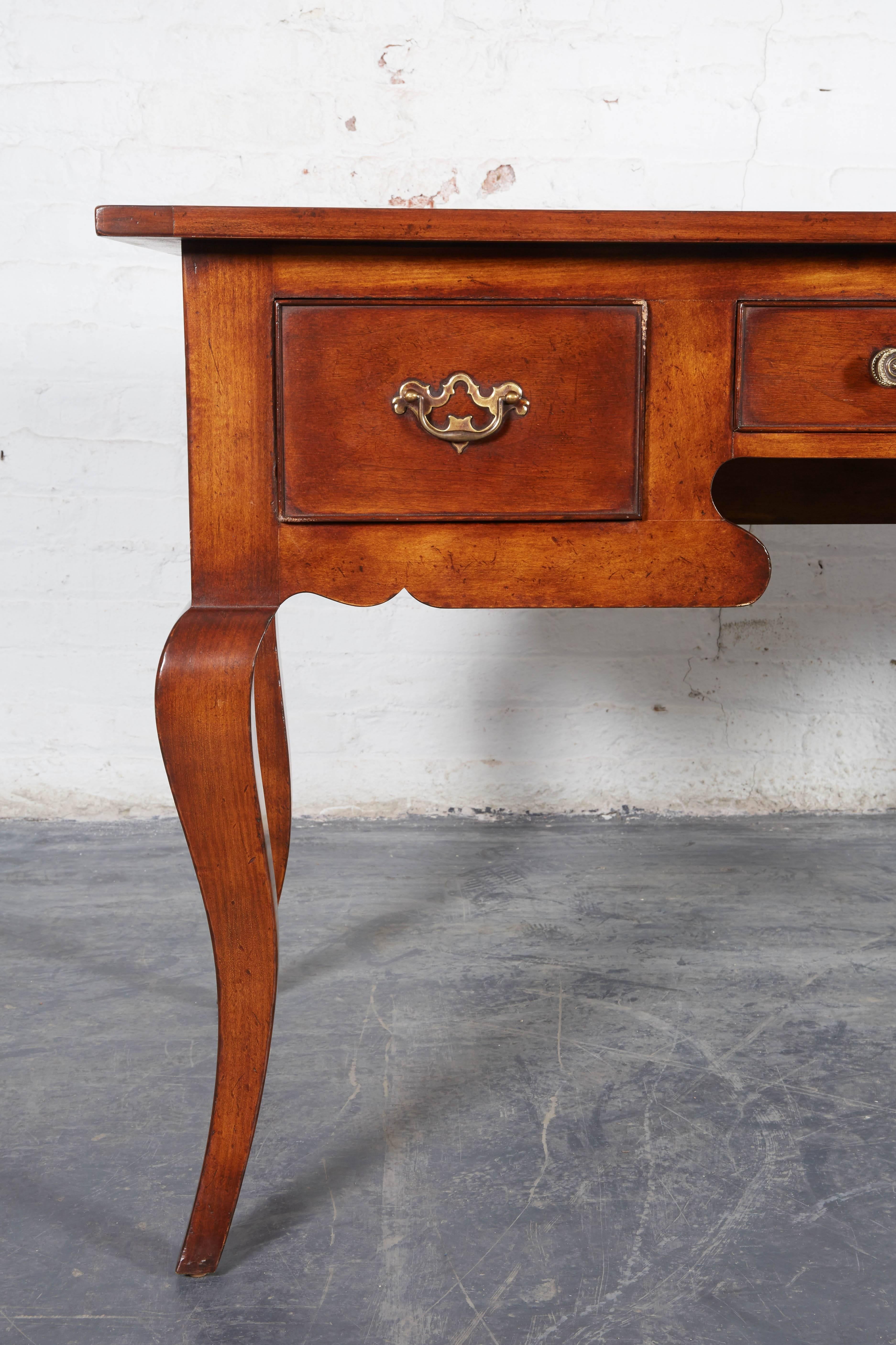 French Provincial Louis XV Style Fruitwood Writing Table