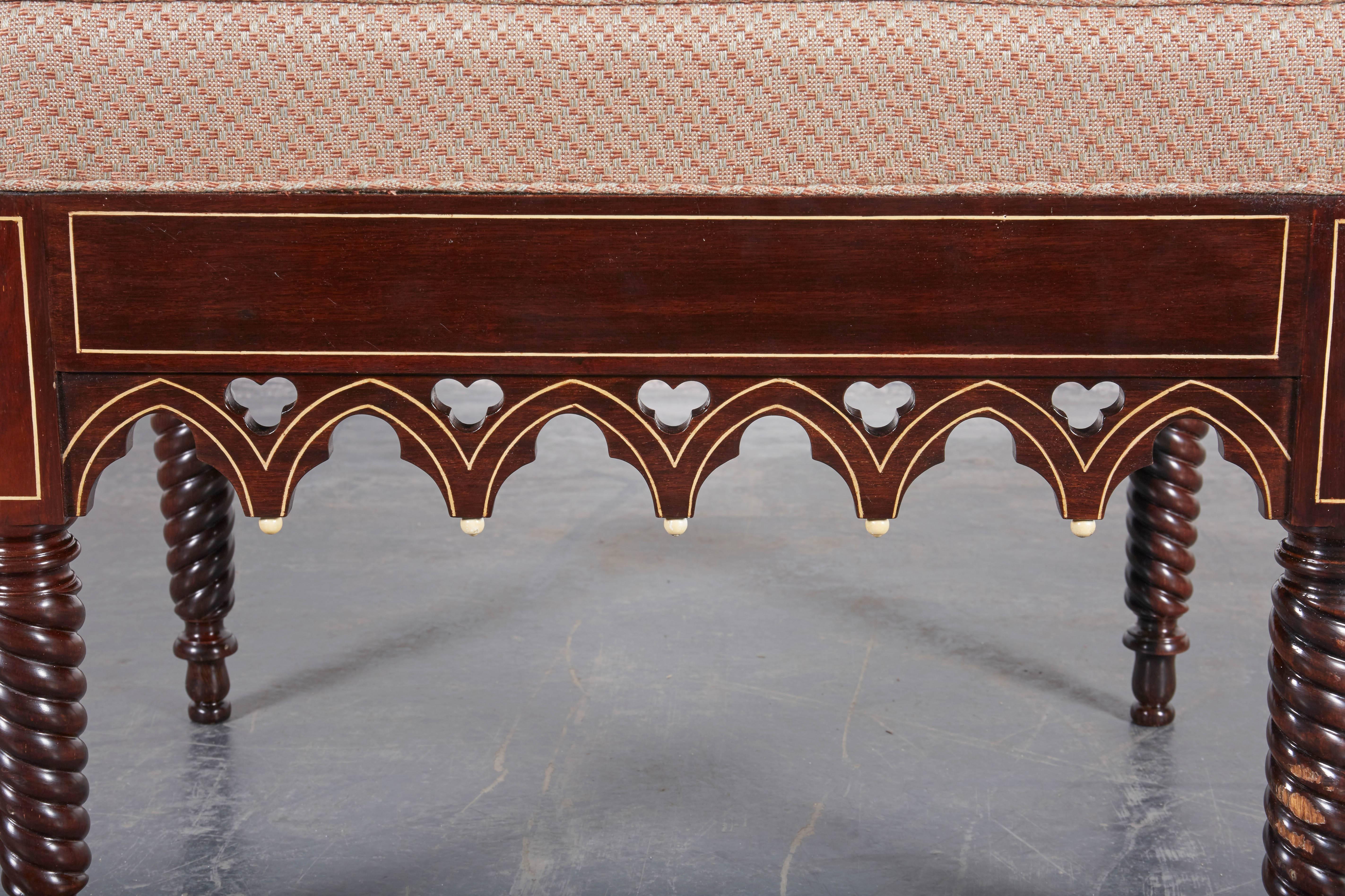 Pair of Charles X Gothic Revival Rosewood Benches In Excellent Condition In New York, NY