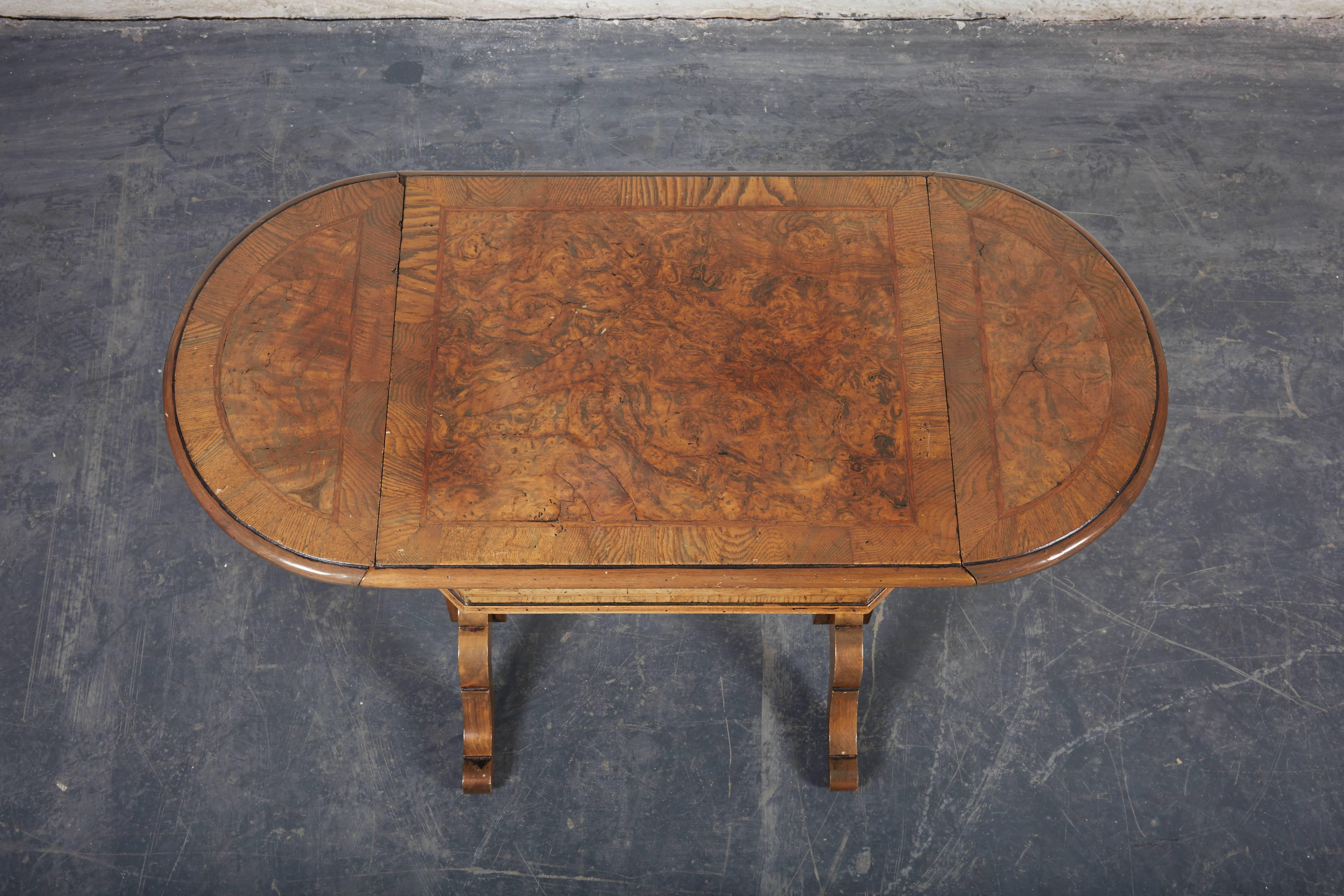 English Burr Elm Drop-Leaf Table 3