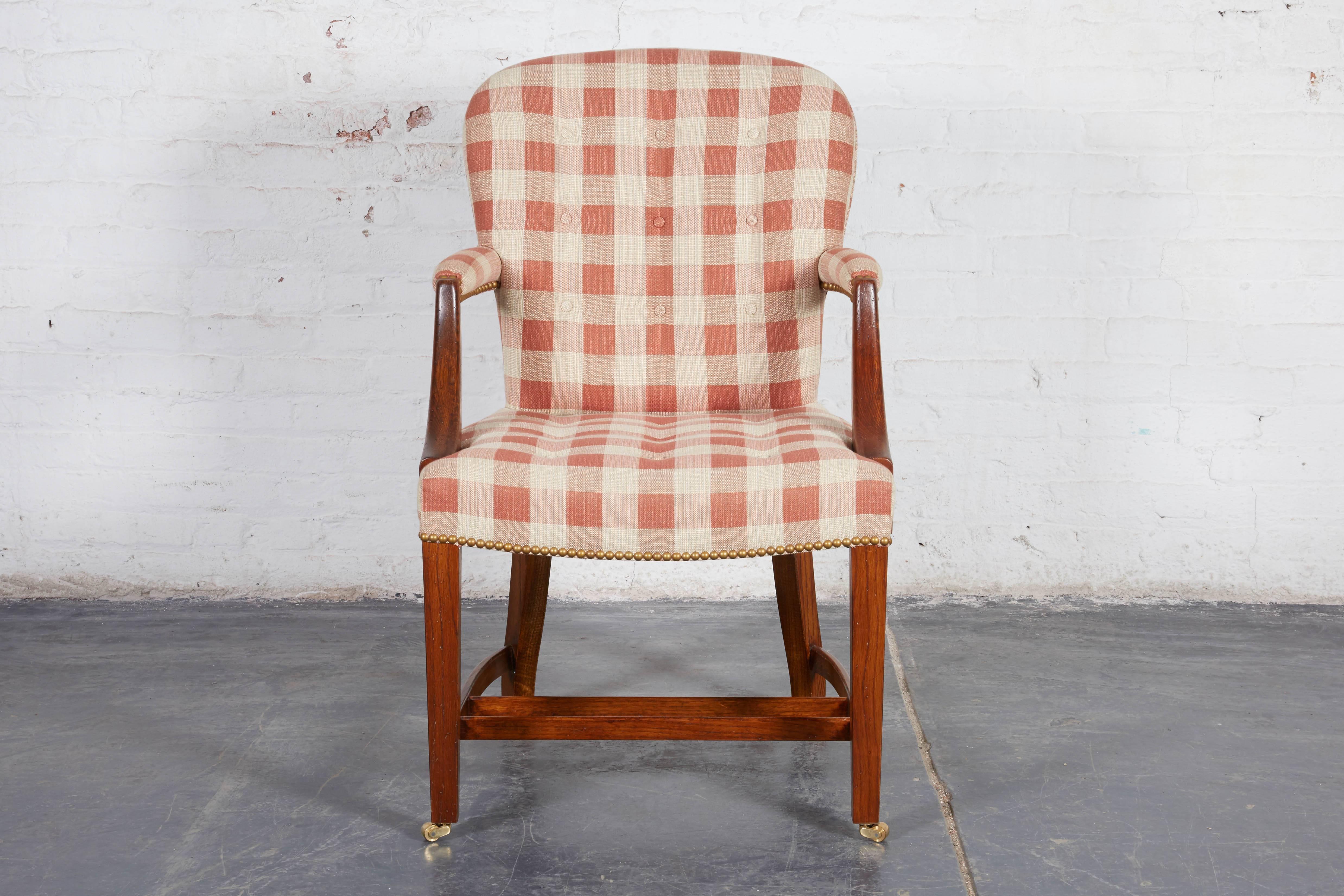 American Set of Four Hepplewhite Style Oak Armchairs