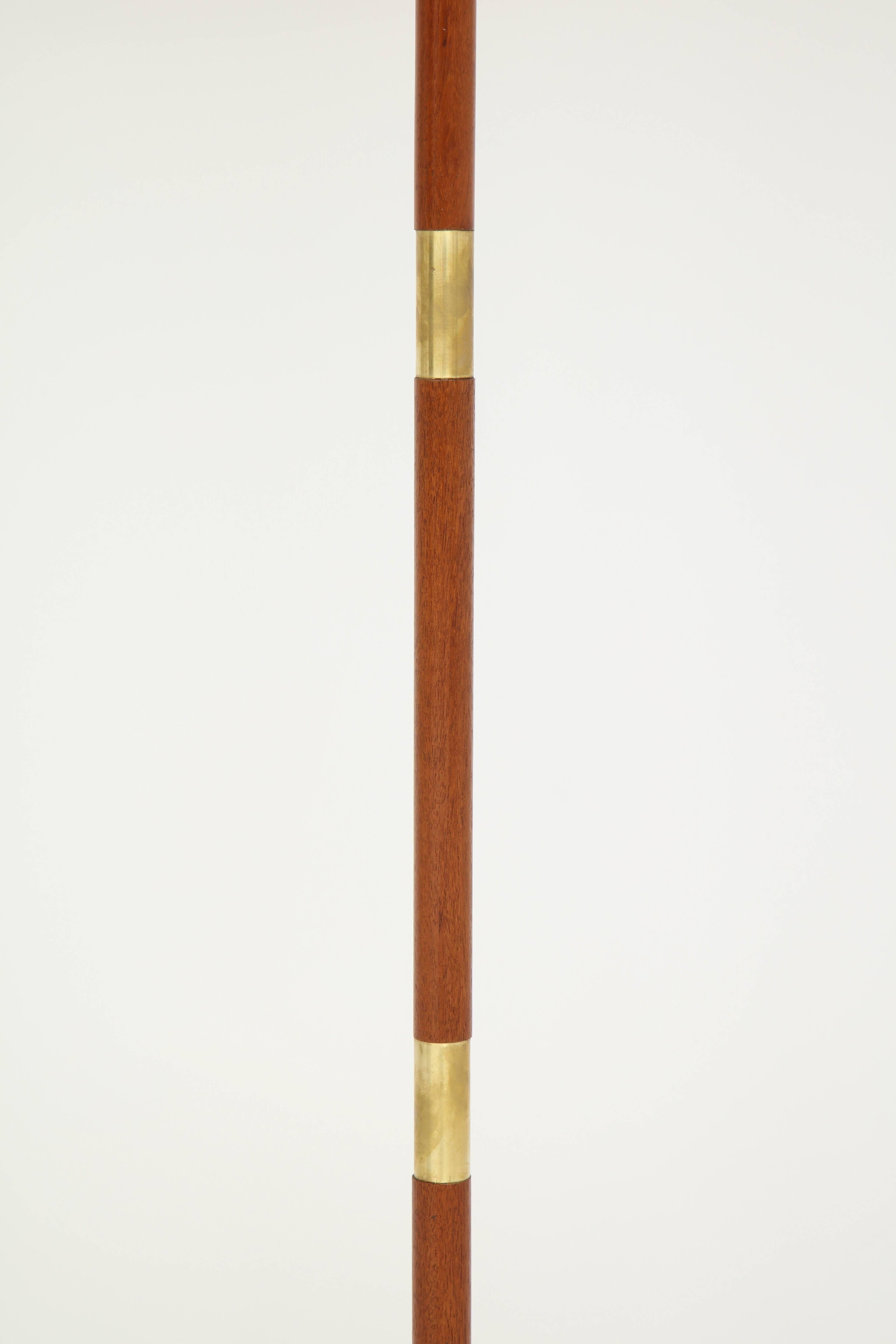 Danish Brass and Teak Floor Lamp by Fog & Mørup, circa 1950s In Good Condition In New York, NY