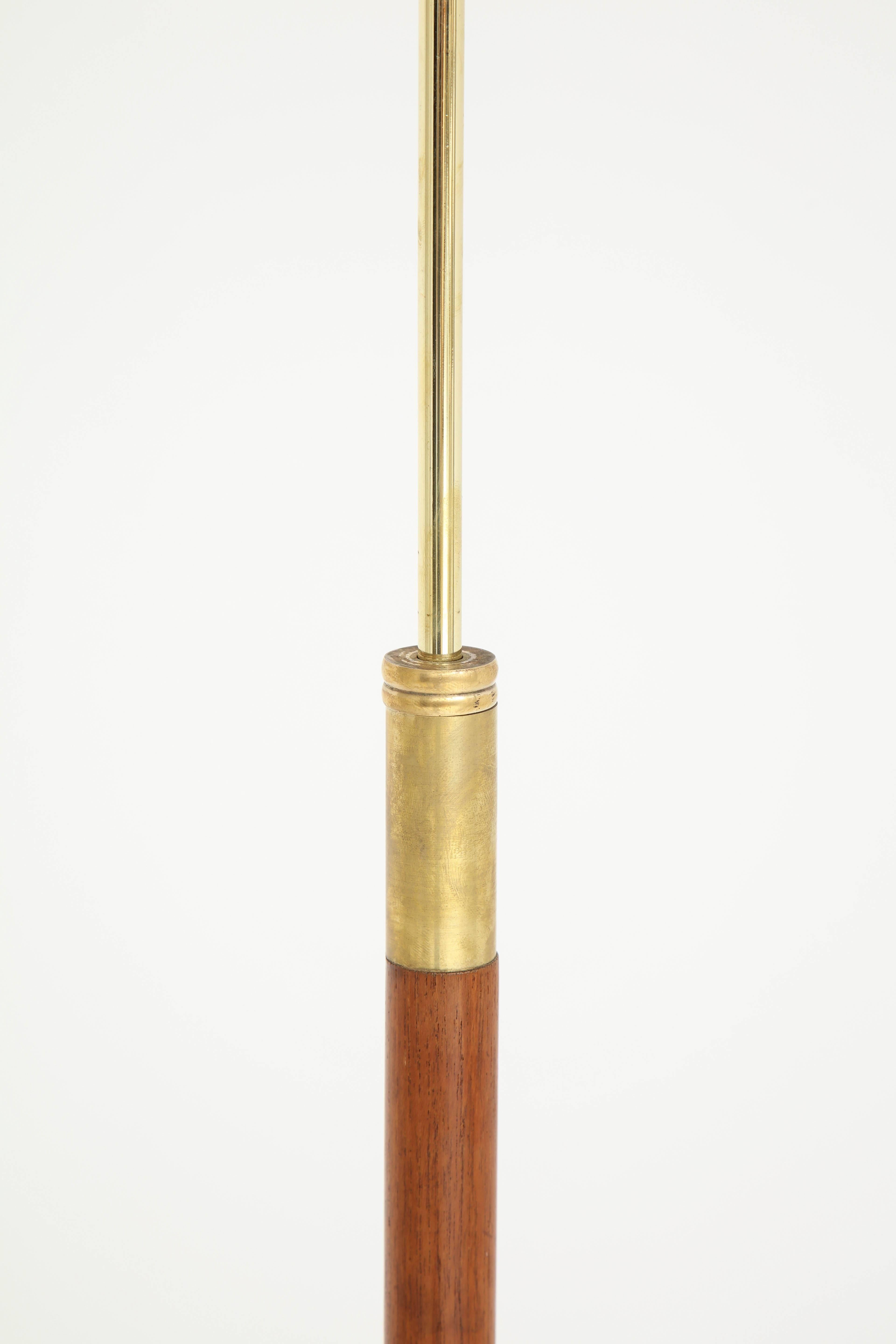 Danish Brass and Teak Floor Lamp by Fog & Mørup, circa 1950s 1