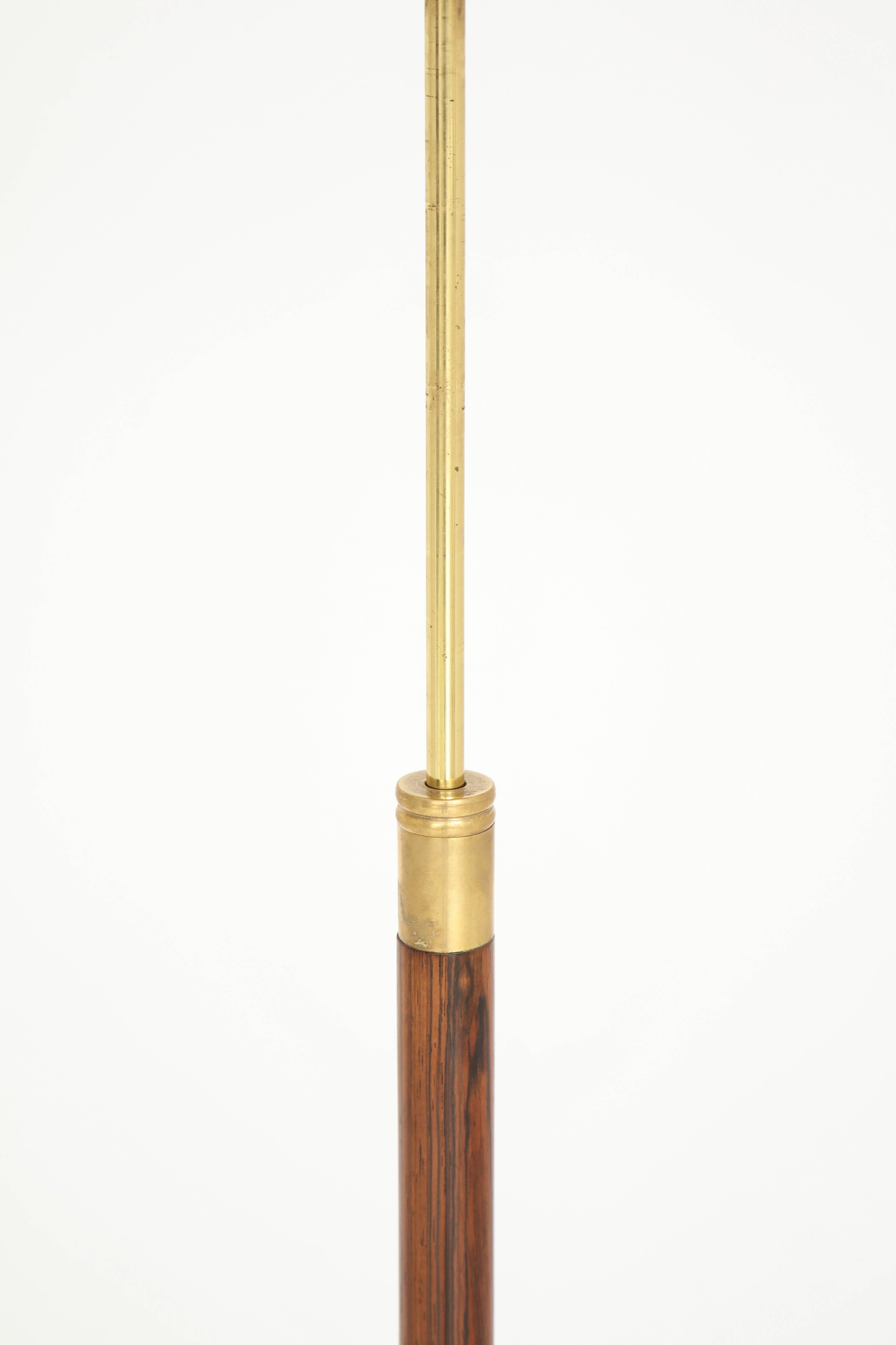 Danish Brass and Rosewood Floor Lamp by Fog & Mørup, circa 1950s 2