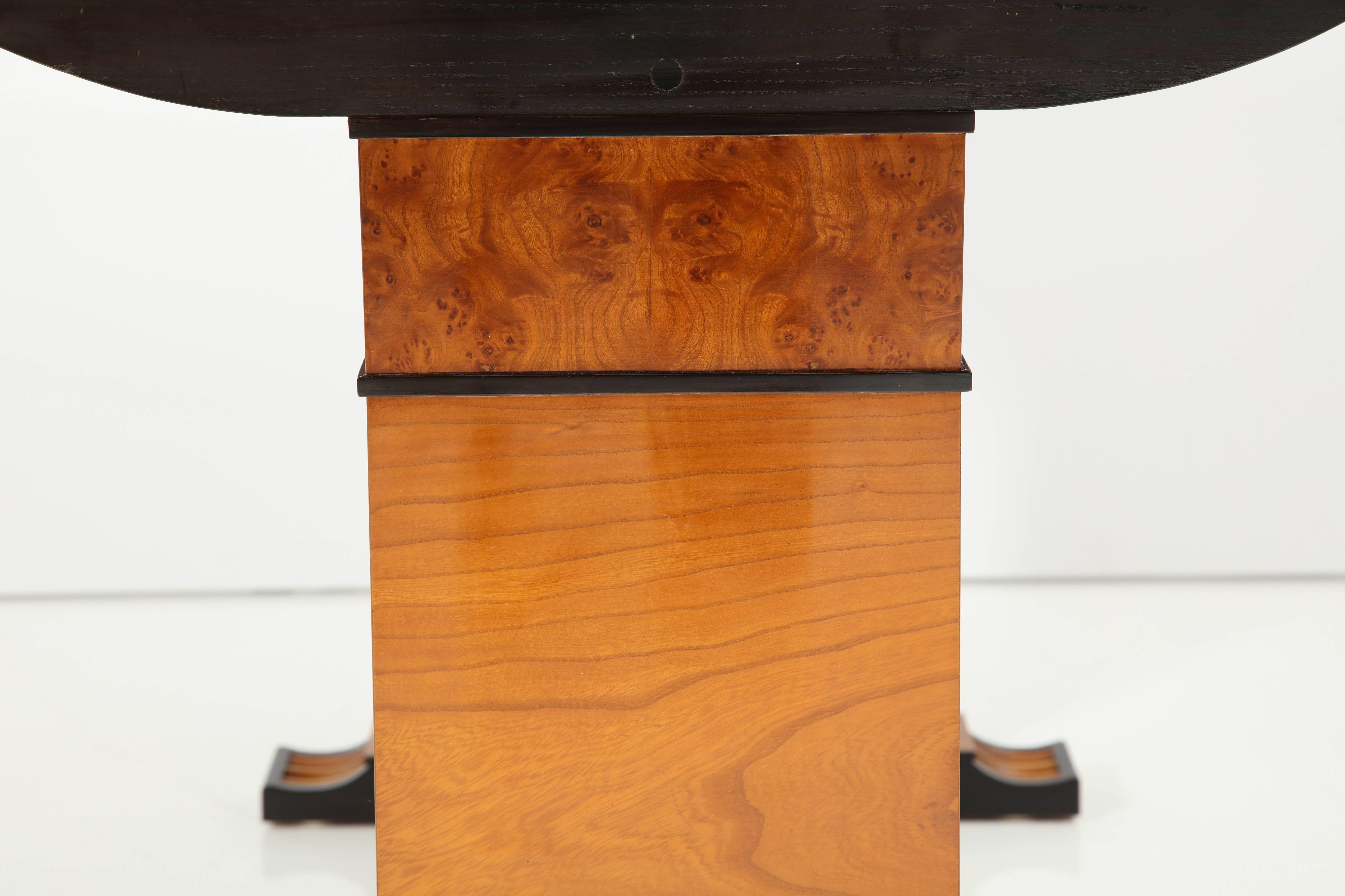 Swedish Grace Elm, Burl Elm and Ebonized Table by Erik Chambert, circa 1930-1940 1