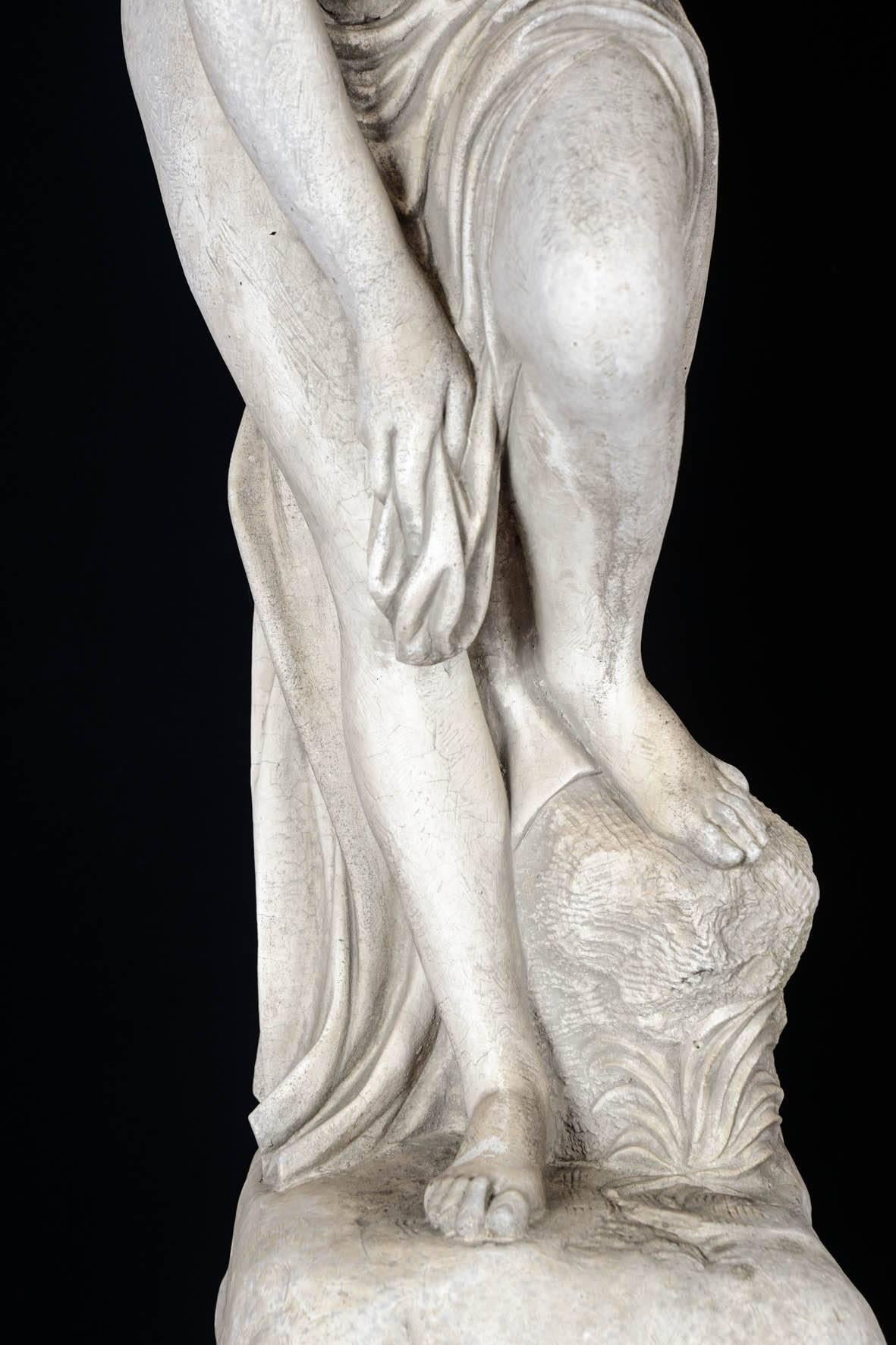 Napoleon III Sculpture in Concrete of a Bather Exiting Her Bath, 20th Century For Sale