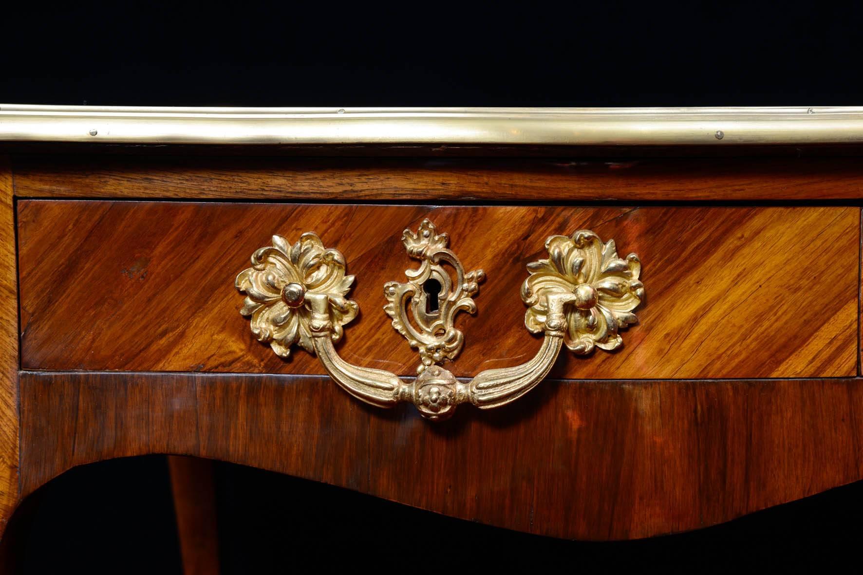 Embossed Writing Desk, Style Louis XV, Early 19th Century