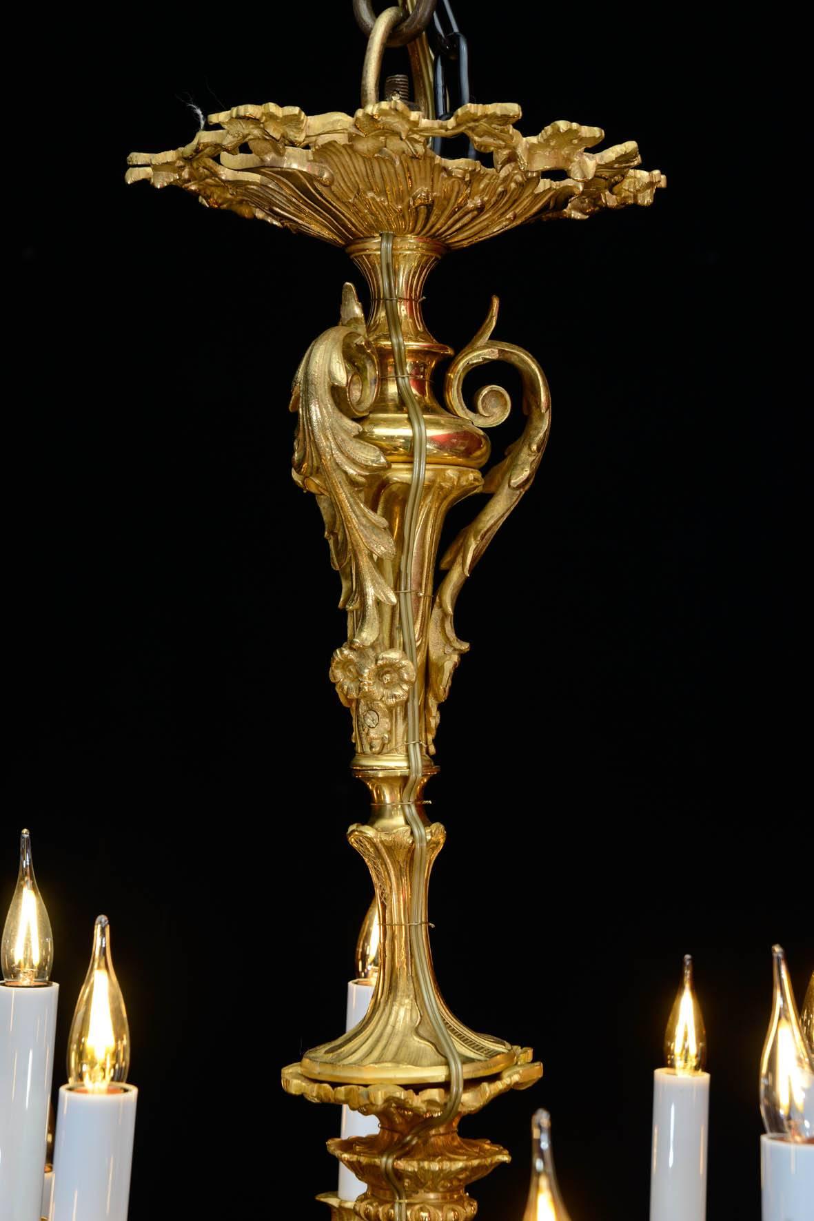 Chandelier, Period Napoleon III, 19th Century, Gold Gilt Bronze 2