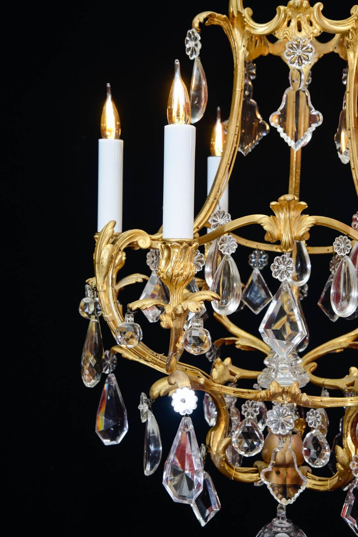 Birdcage Chandelier in Gold Gilt Bronze  1