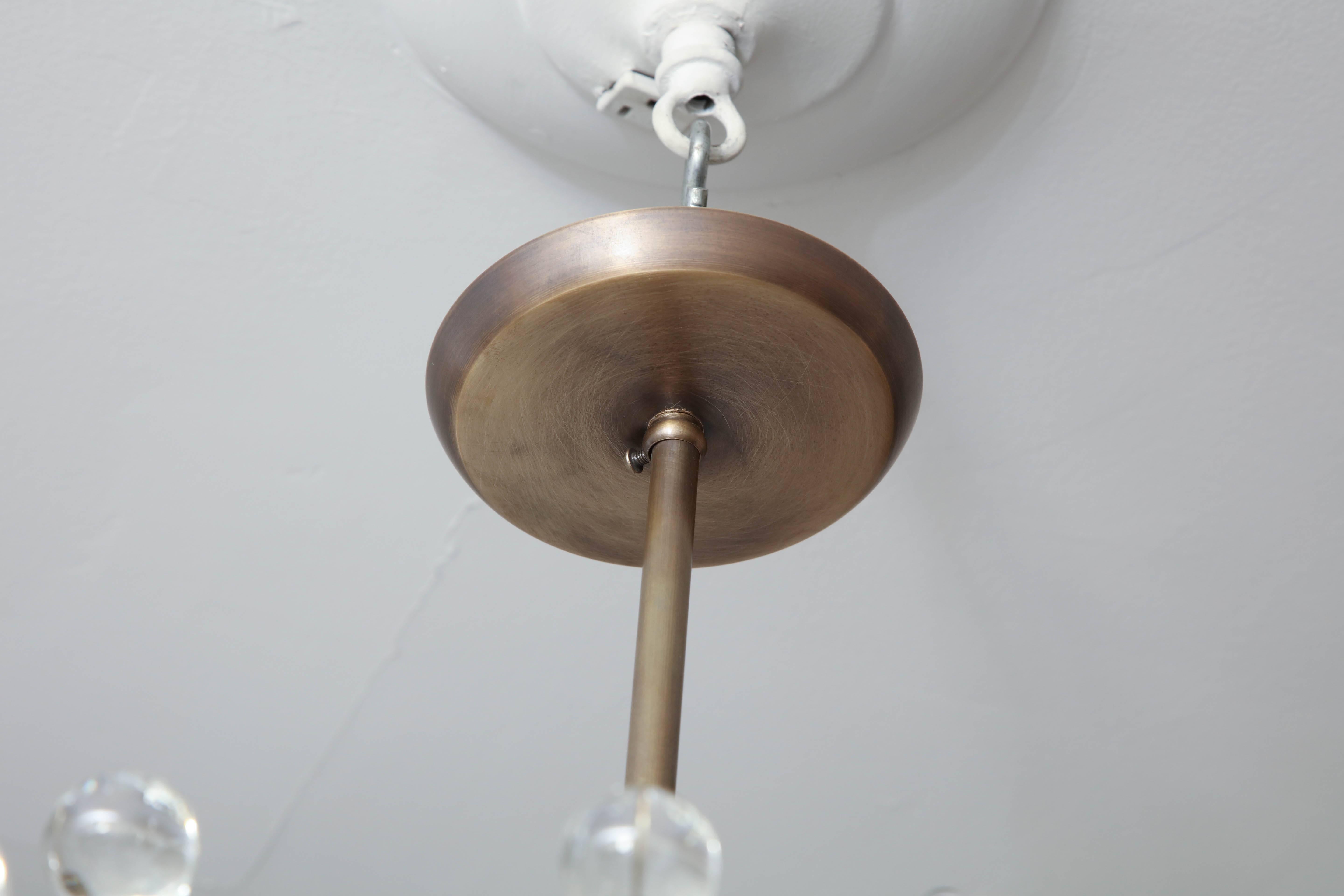 Custom Teardrop Sputnik in Antique Brass For Sale 1