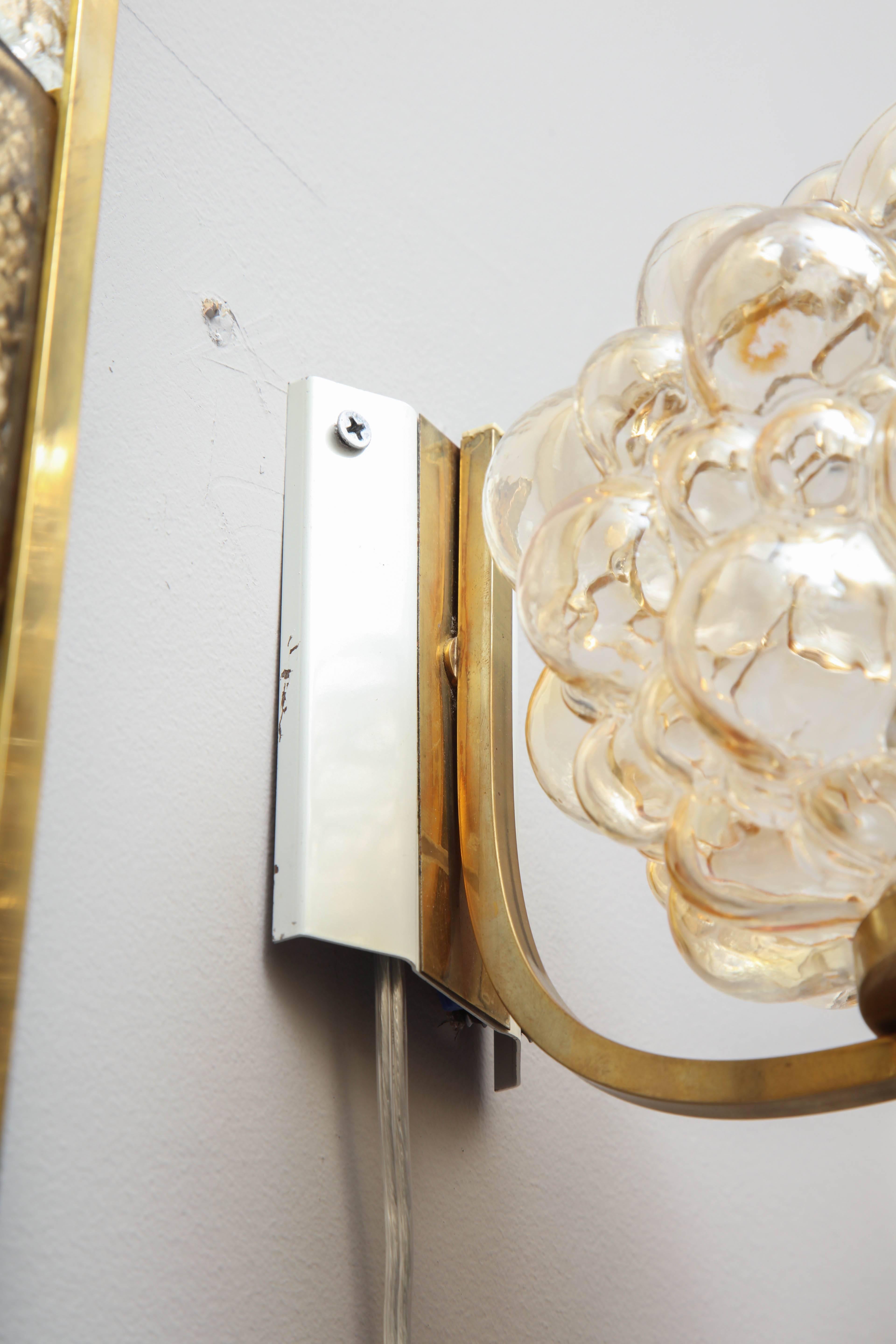 Pair of Vintage Glashütte Limburg Bubble Sconces In Excellent Condition In New York, NY