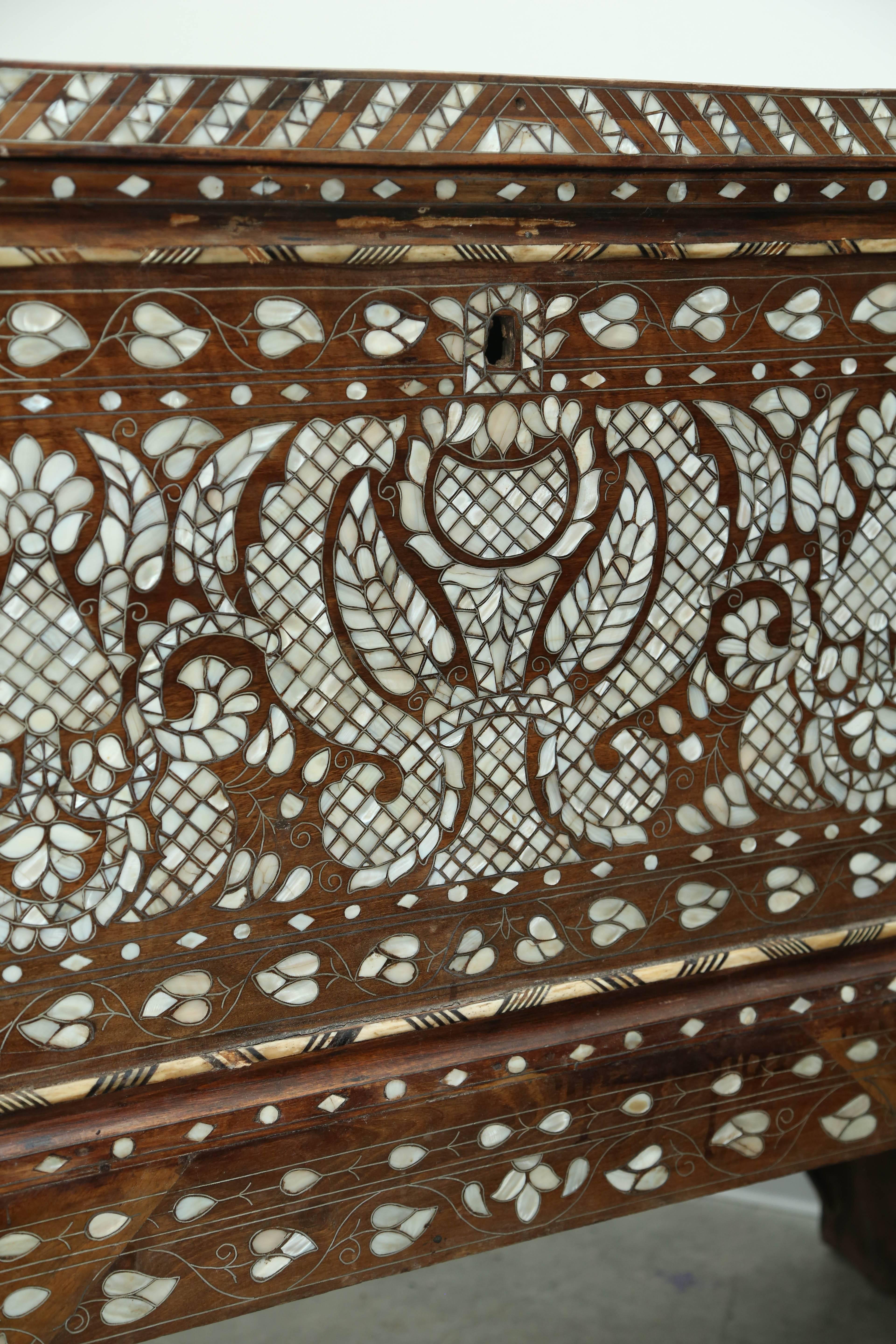 Superb 19th Century, Mother-of-Pearl Wedding Chest from Syria 3