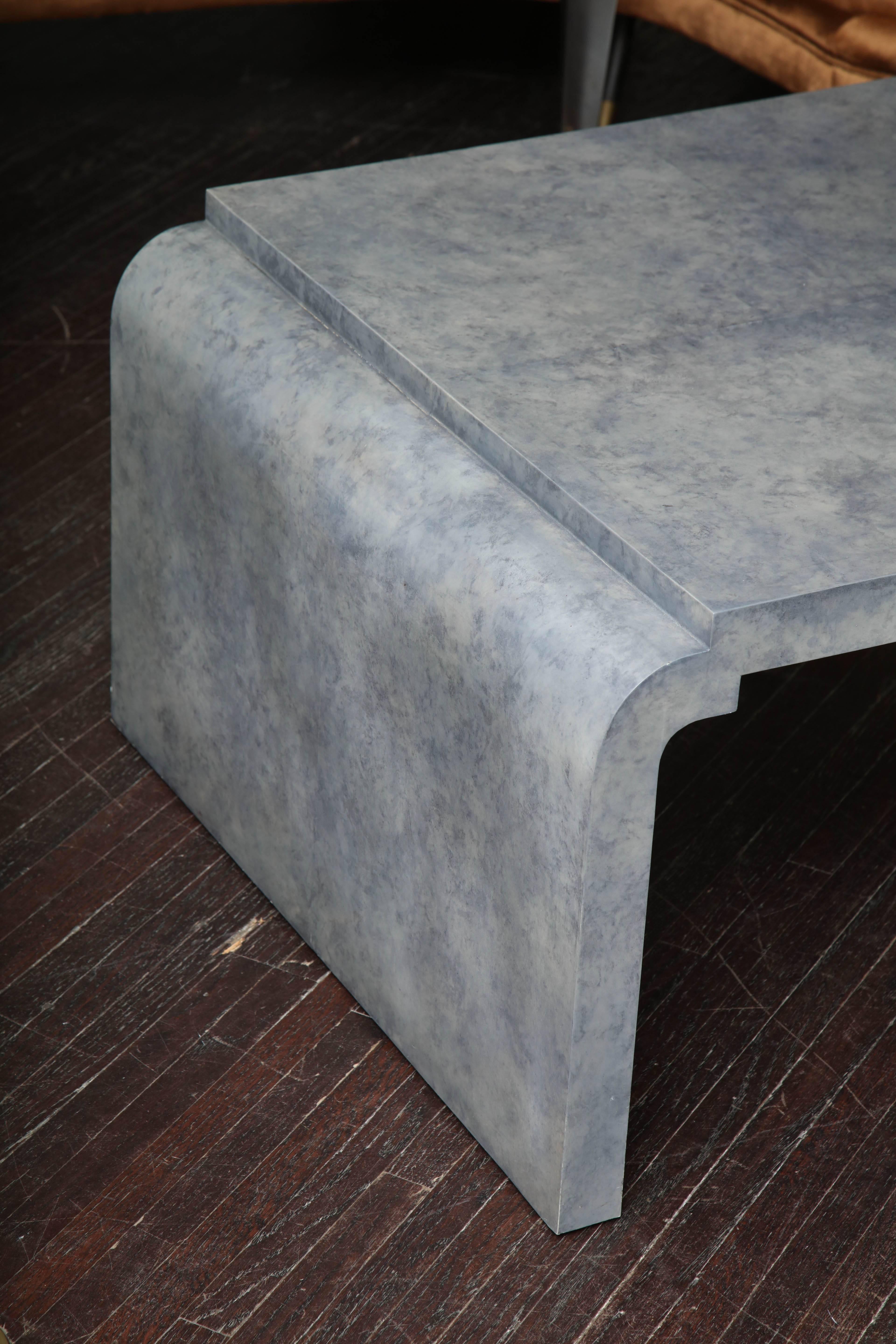 Contemporary Amethyst Tinted Goat Skin Cocktail Table For Sale