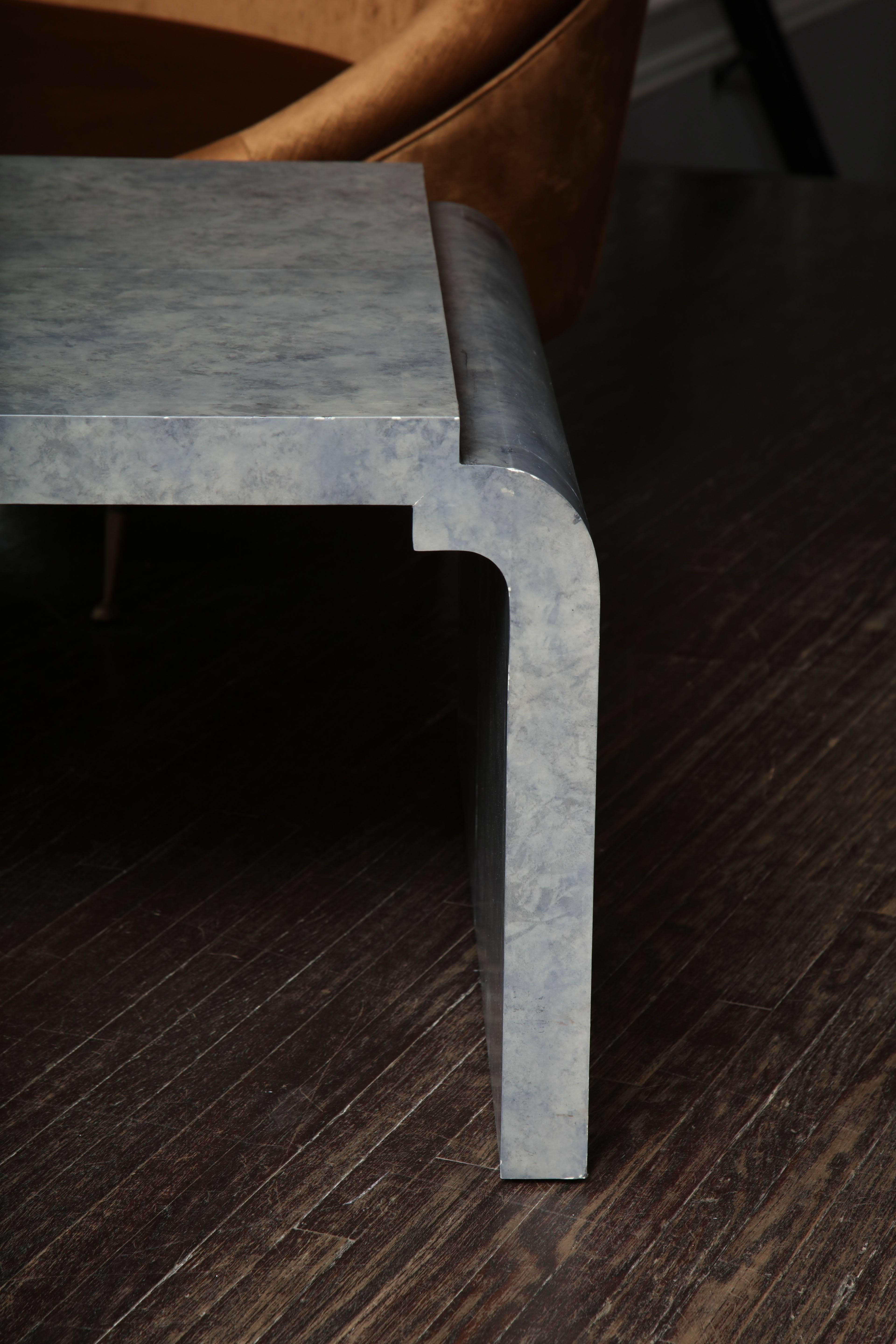 Custom Amethyst Tinted Goat Skin Cocktail Table In New Condition For Sale In New York, NY