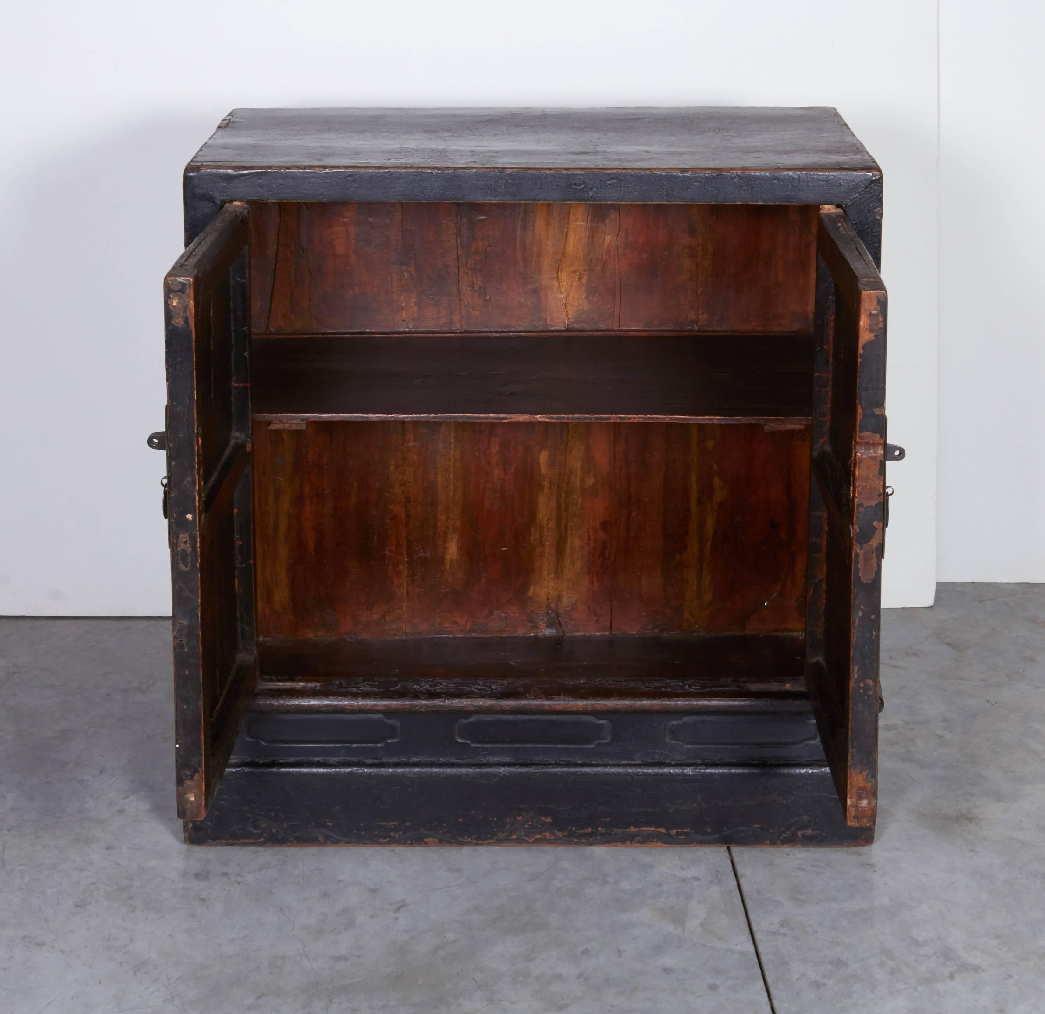 Antique Chinese Book Cabinet, Clean Lines, Original Lacquer 2
