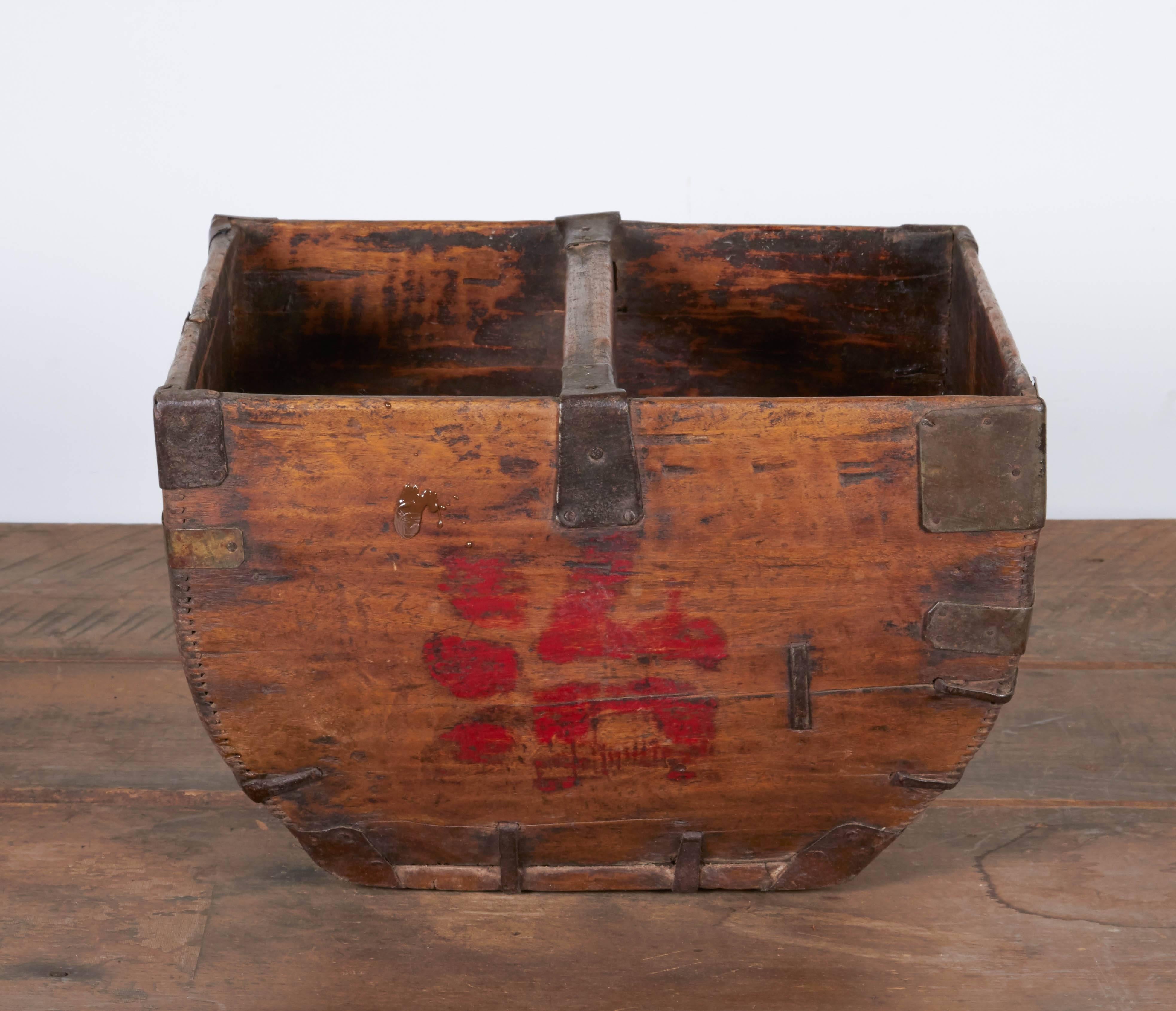 antique chinese rice basket