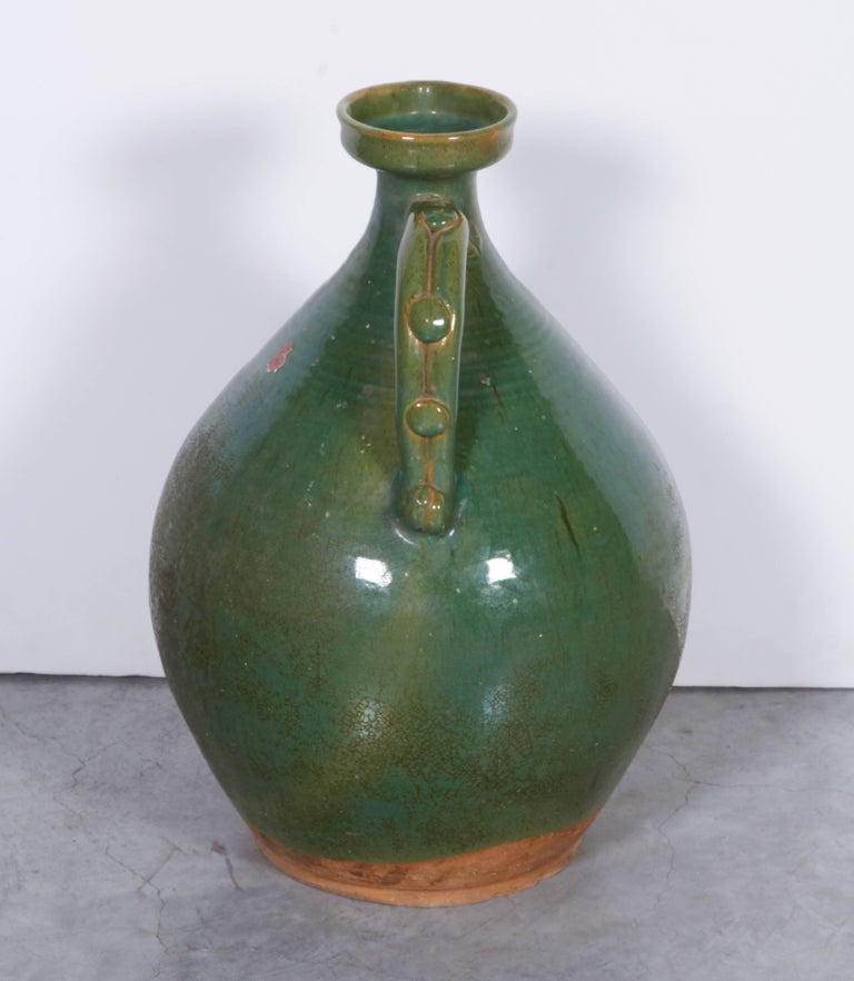 Large, Brightly Glazed Antique Chinese Ceramic Wine Jar at 1stDibs