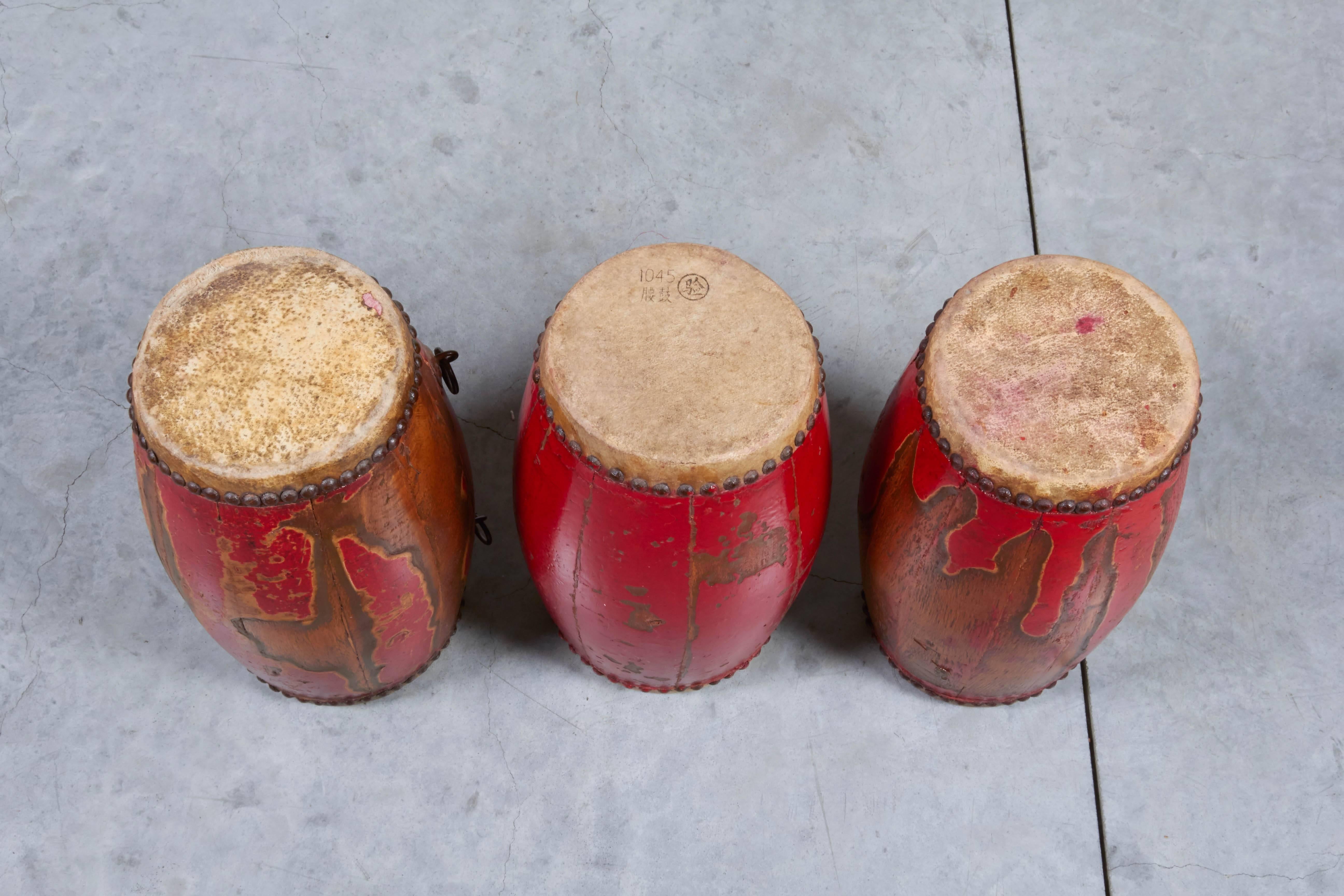 20th Century Antique Chinese Provincial Drums