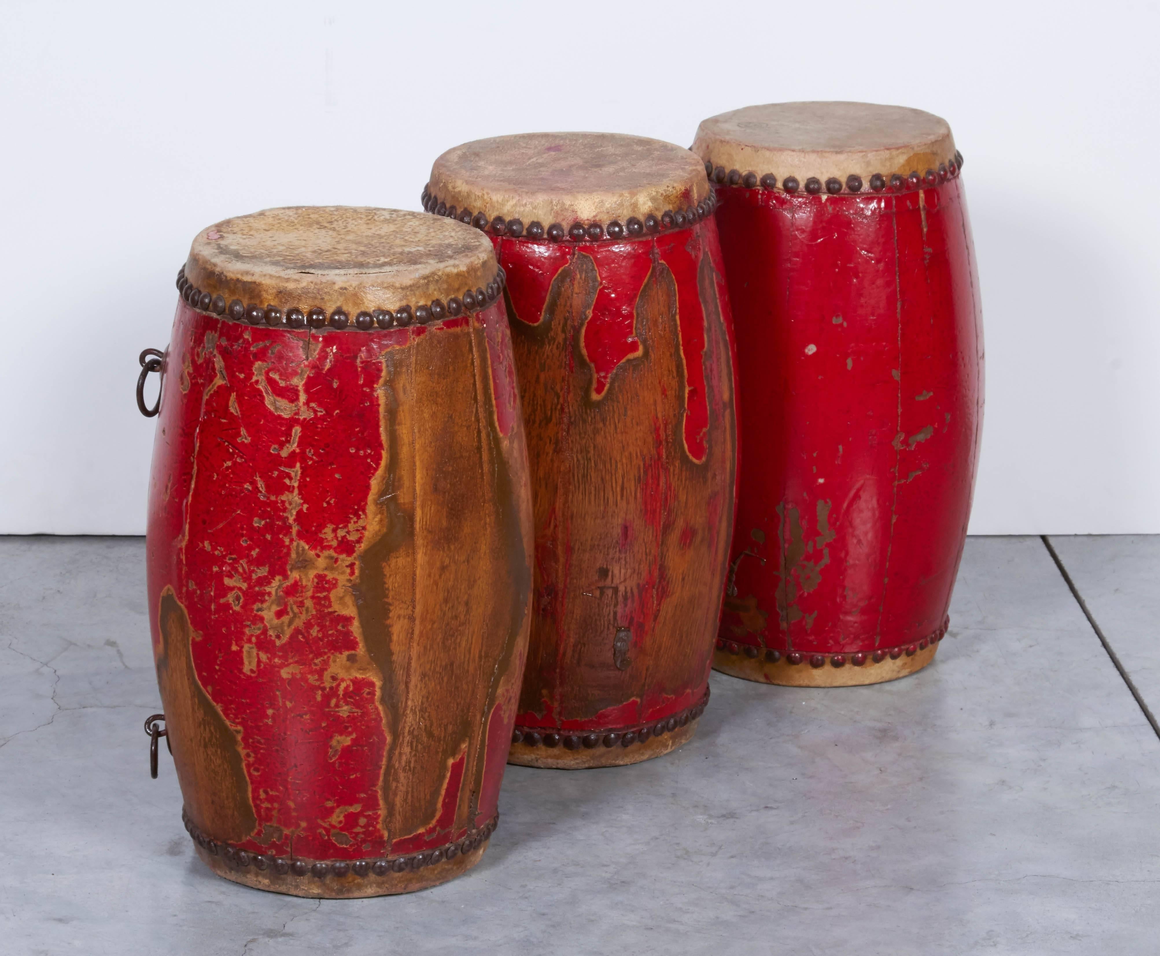 Antique Chinese Provincial Drums 1