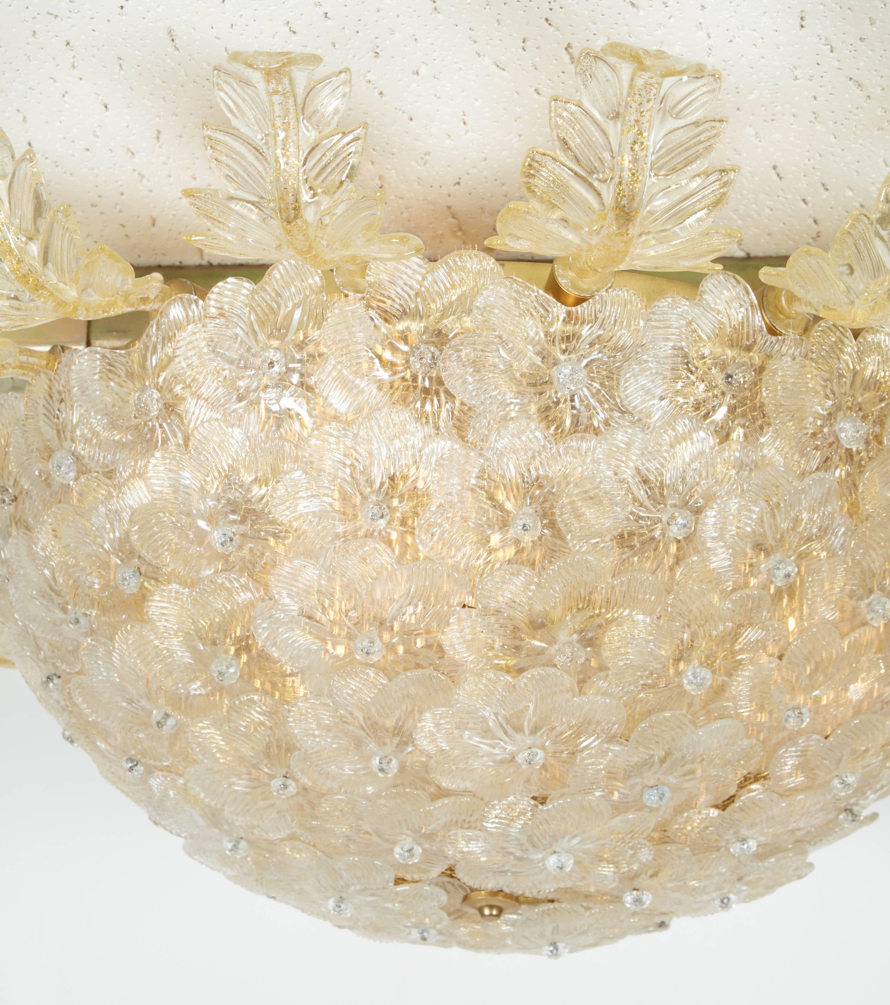 20th Century Large and Unique Handblown Murano Flush Mount For Sale